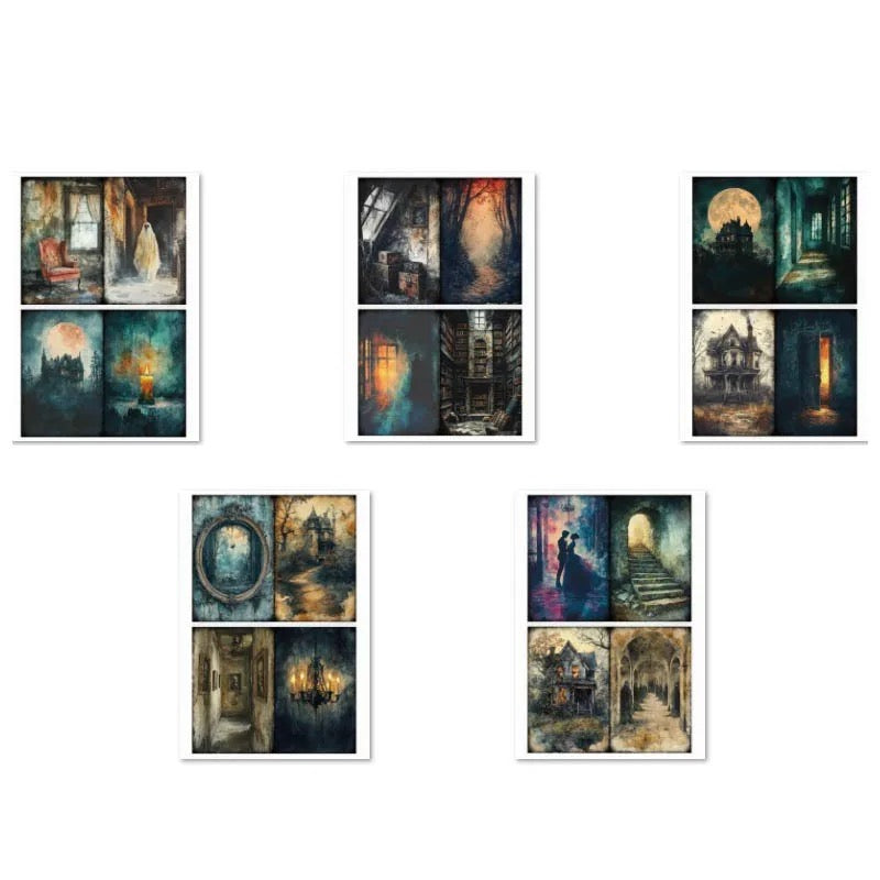 0402 A4 size Gothic architecture Style Paper 5 pcs
