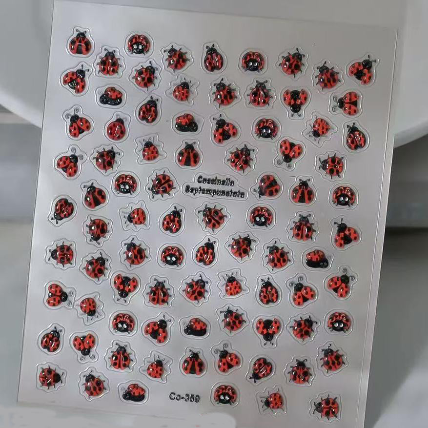 0704 M143- Ladybug Embossed Mini sticker 1 Pcs