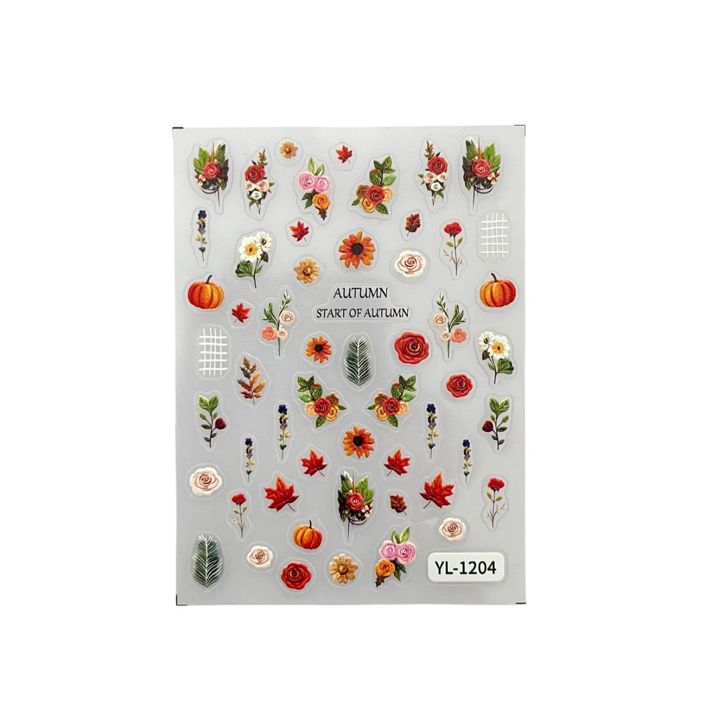M-52- Daisy Pumpkin Embossed Mini sticker 1 Pcs