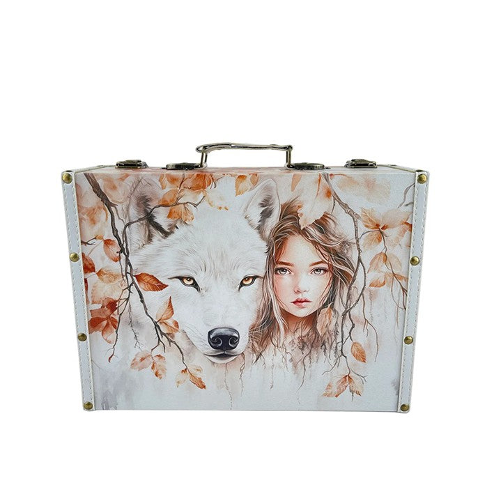G321- Wolf and girl Suitcase