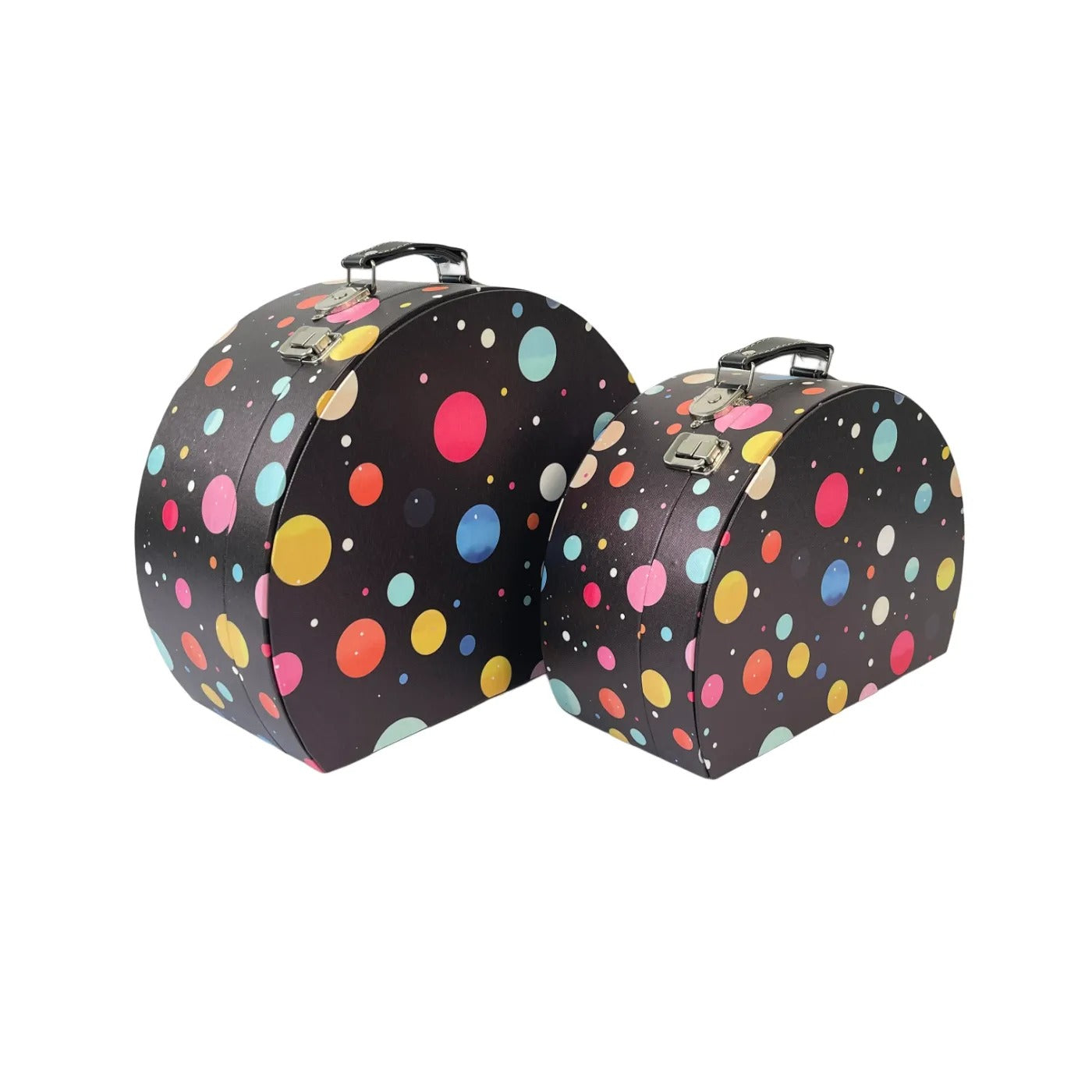 G334- Colorful dots Semicircular suitcase