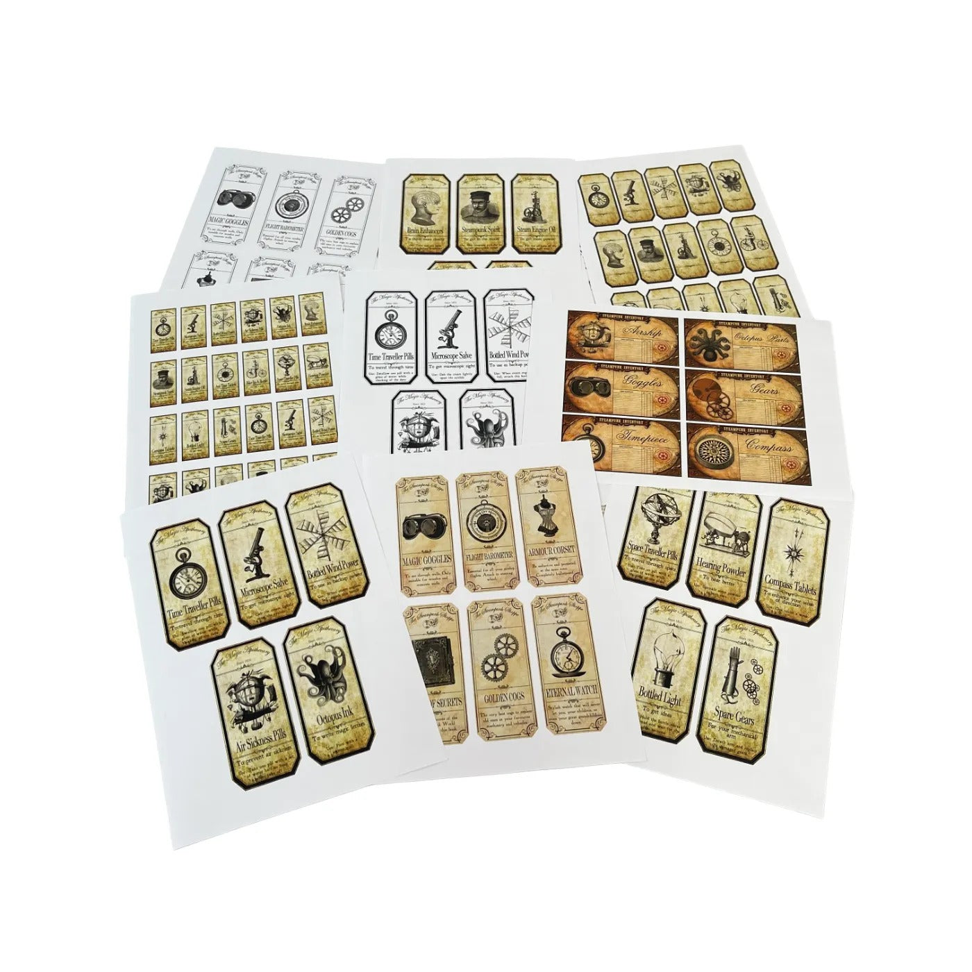 0605 A4 steampunk tage paper 17 Pcs