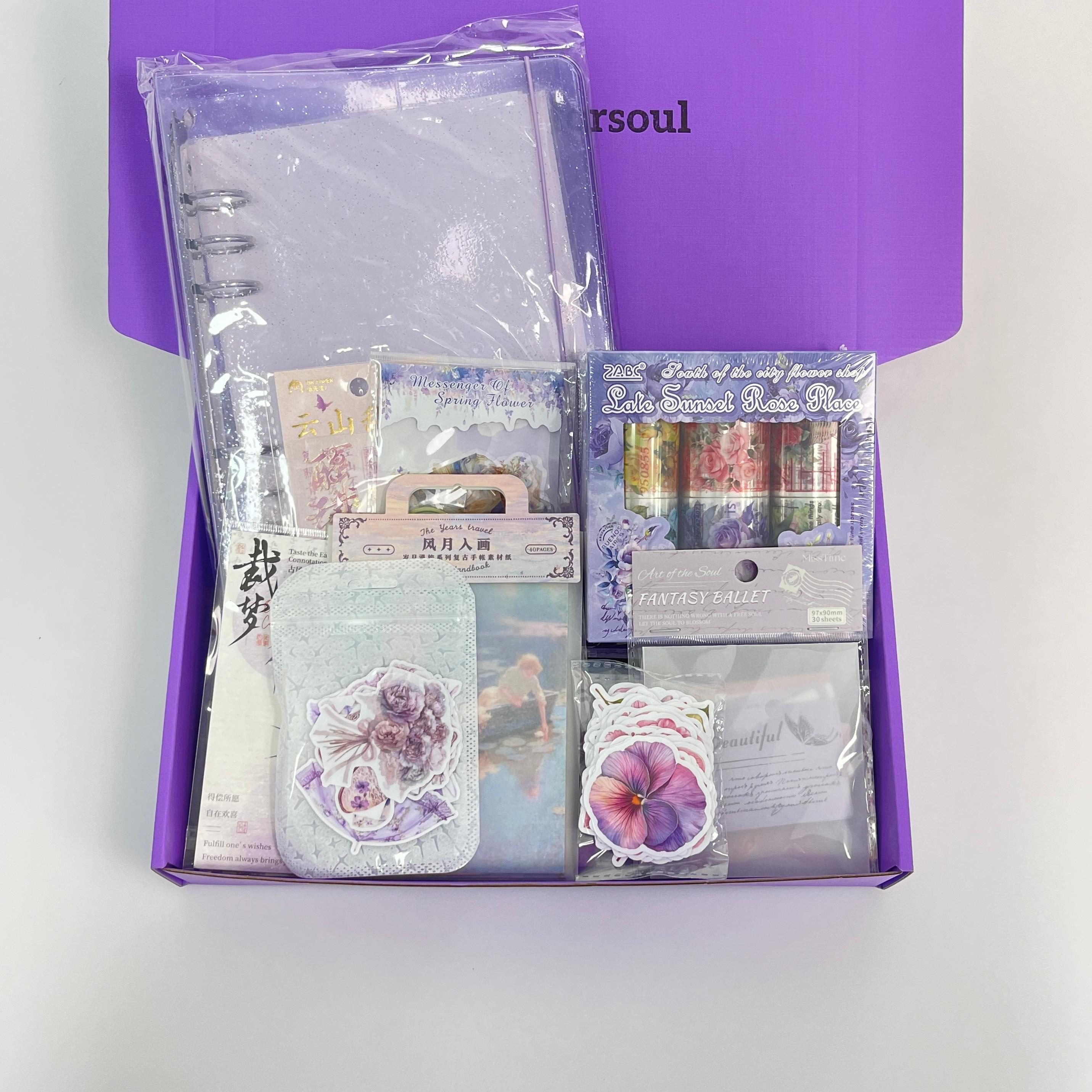 0711 B42 Purple  journaling supplies mixed bundle
