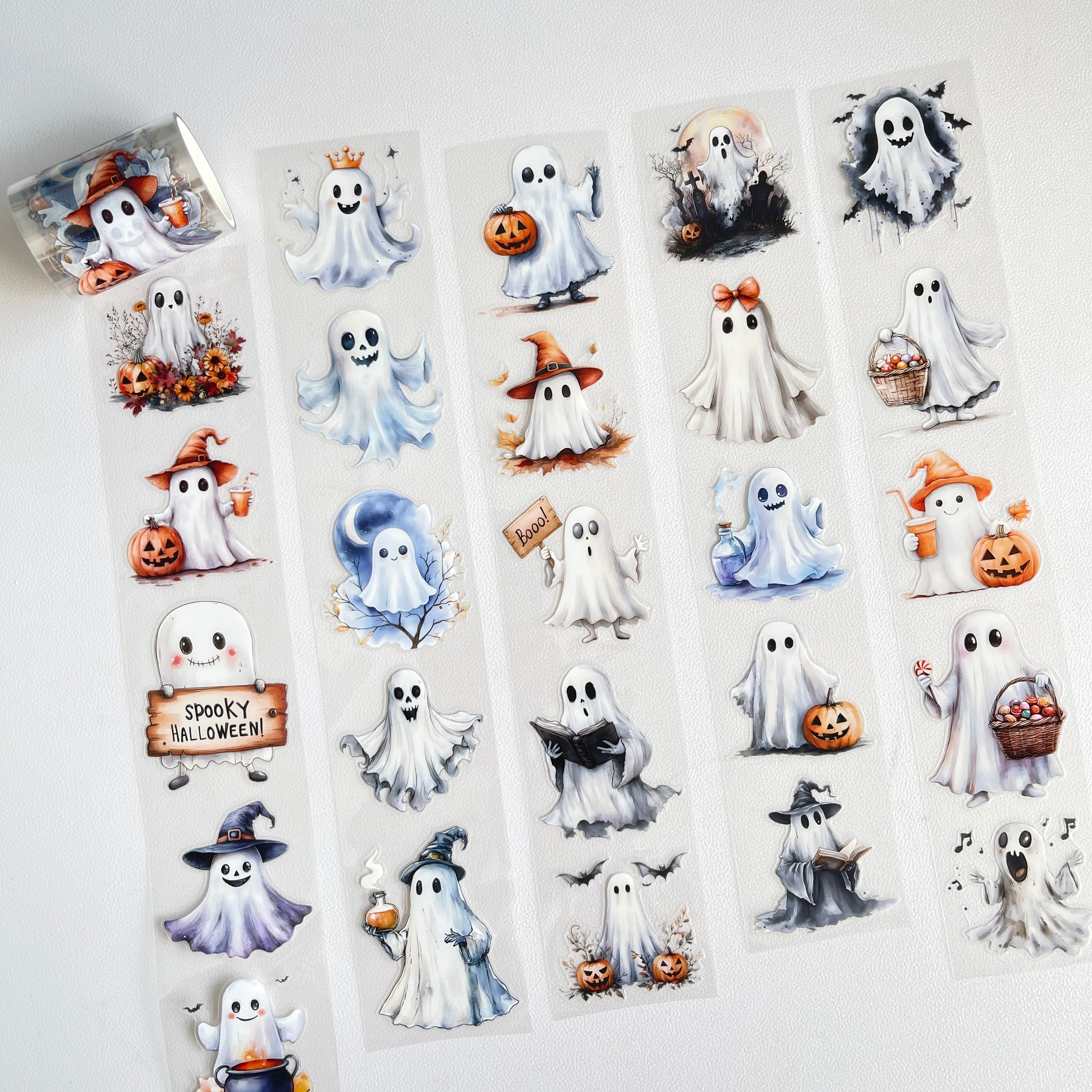 Halloween ghost pre-cut PET tape 1 loop 5.5CM*2M