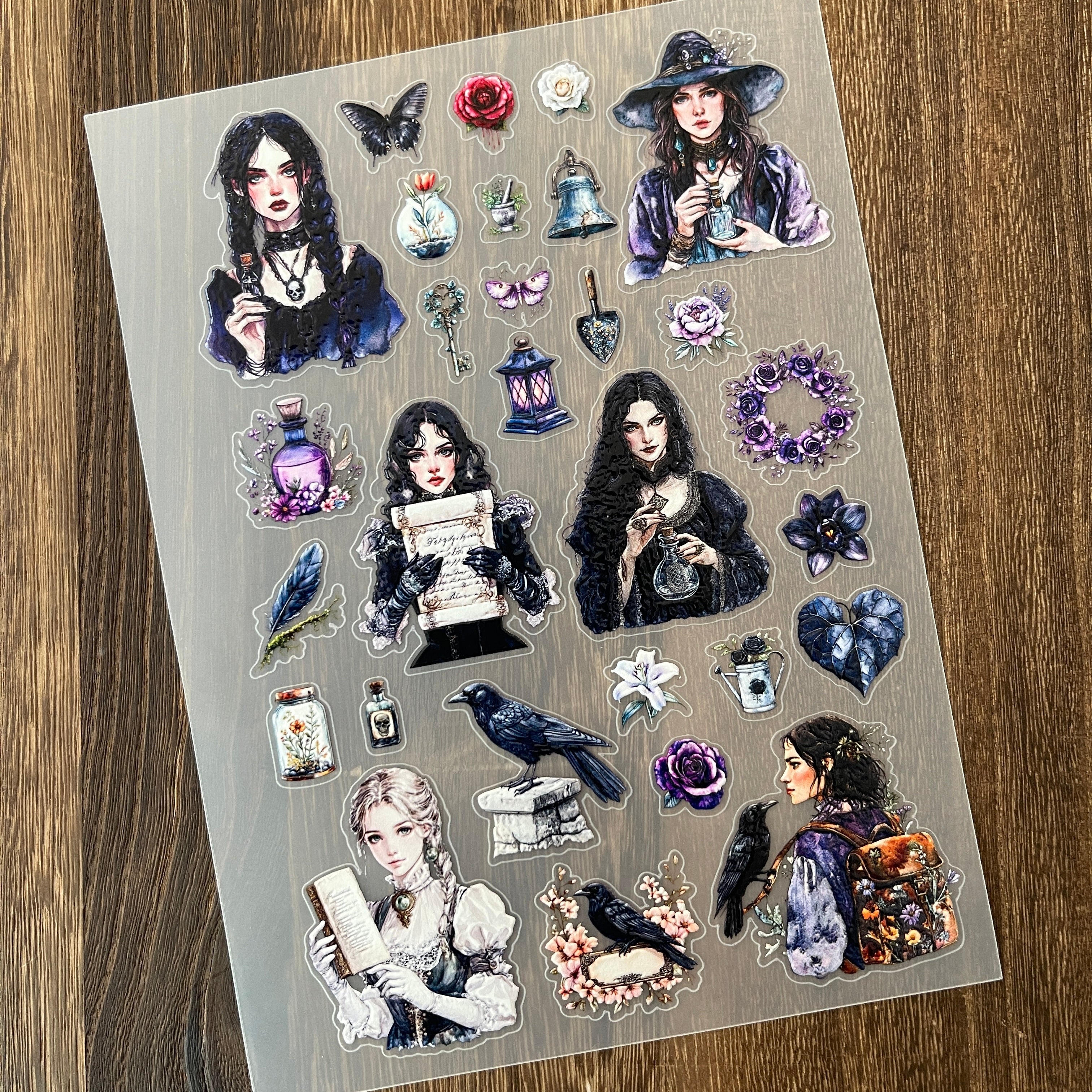 3D Magic witch PET Stickers 1pcs
