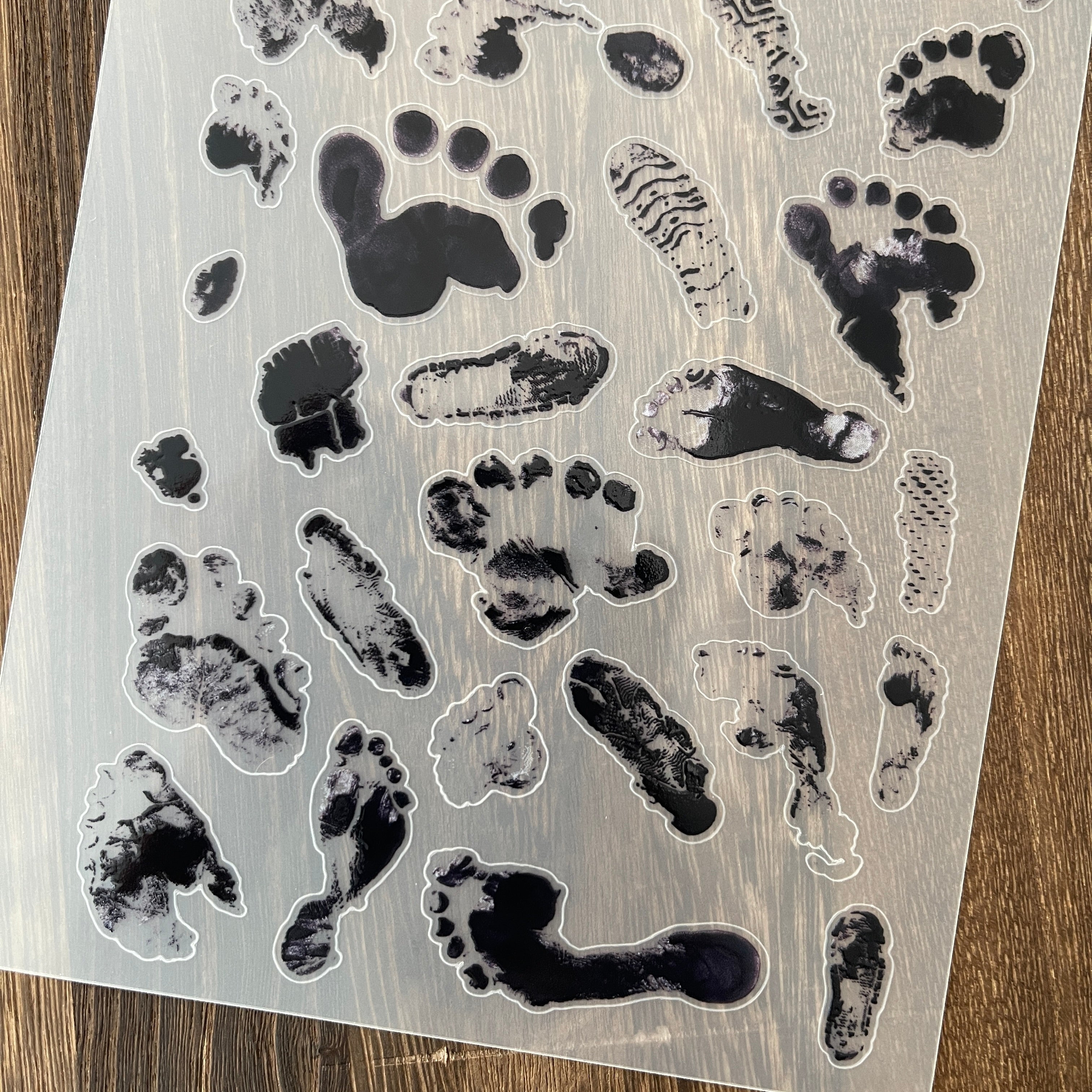 3D Footprints PET Stickers 1pcs