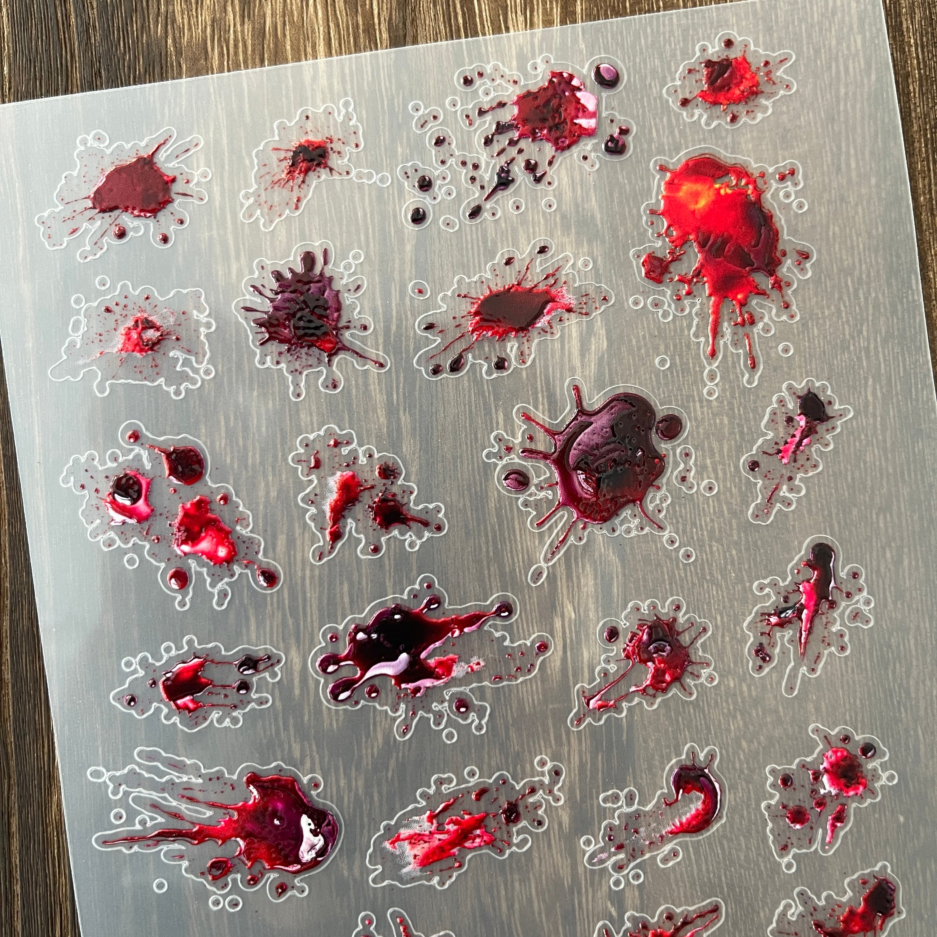 3D Blood stains PET Stickers 1pcs