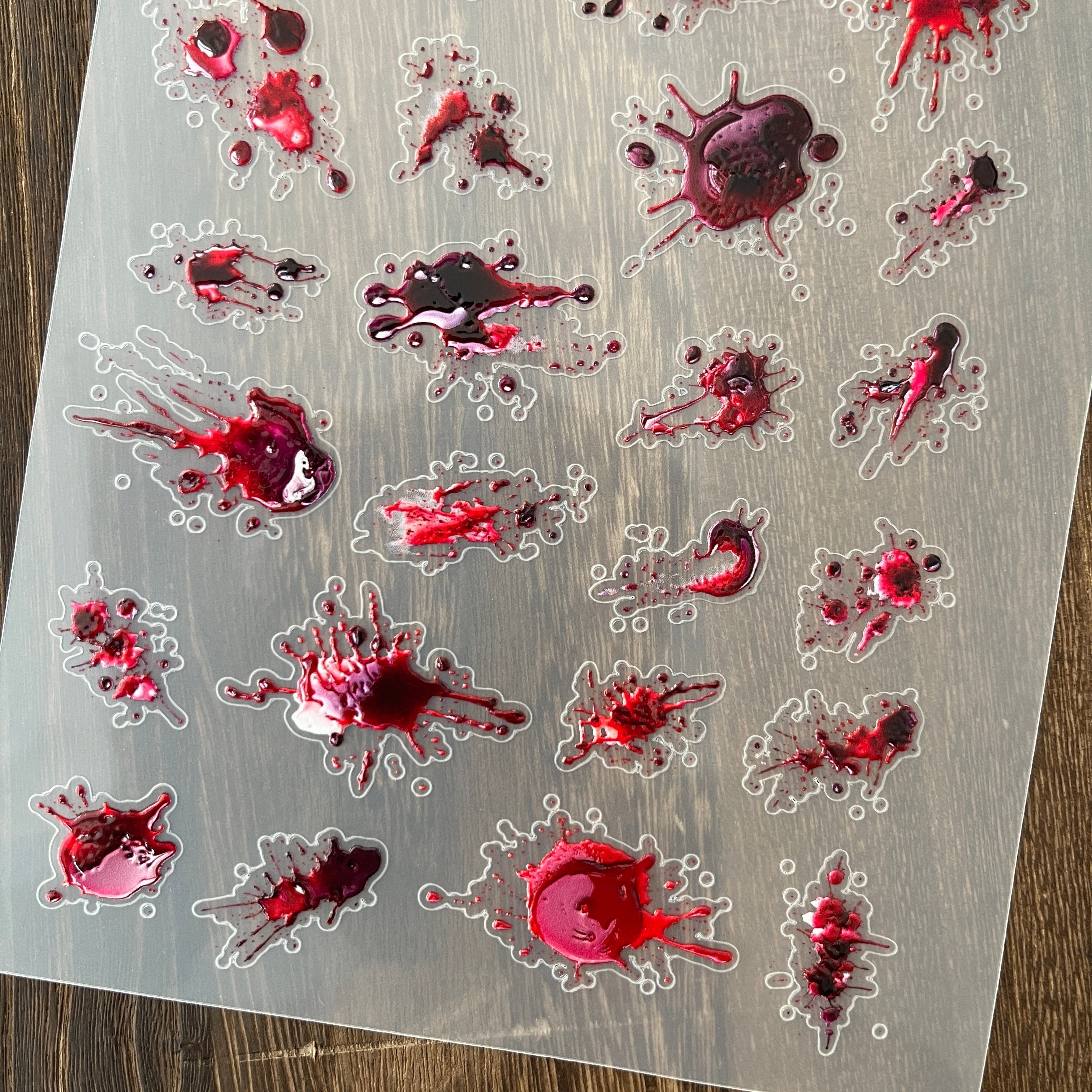 3D Blood stains PET Stickers 1pcs