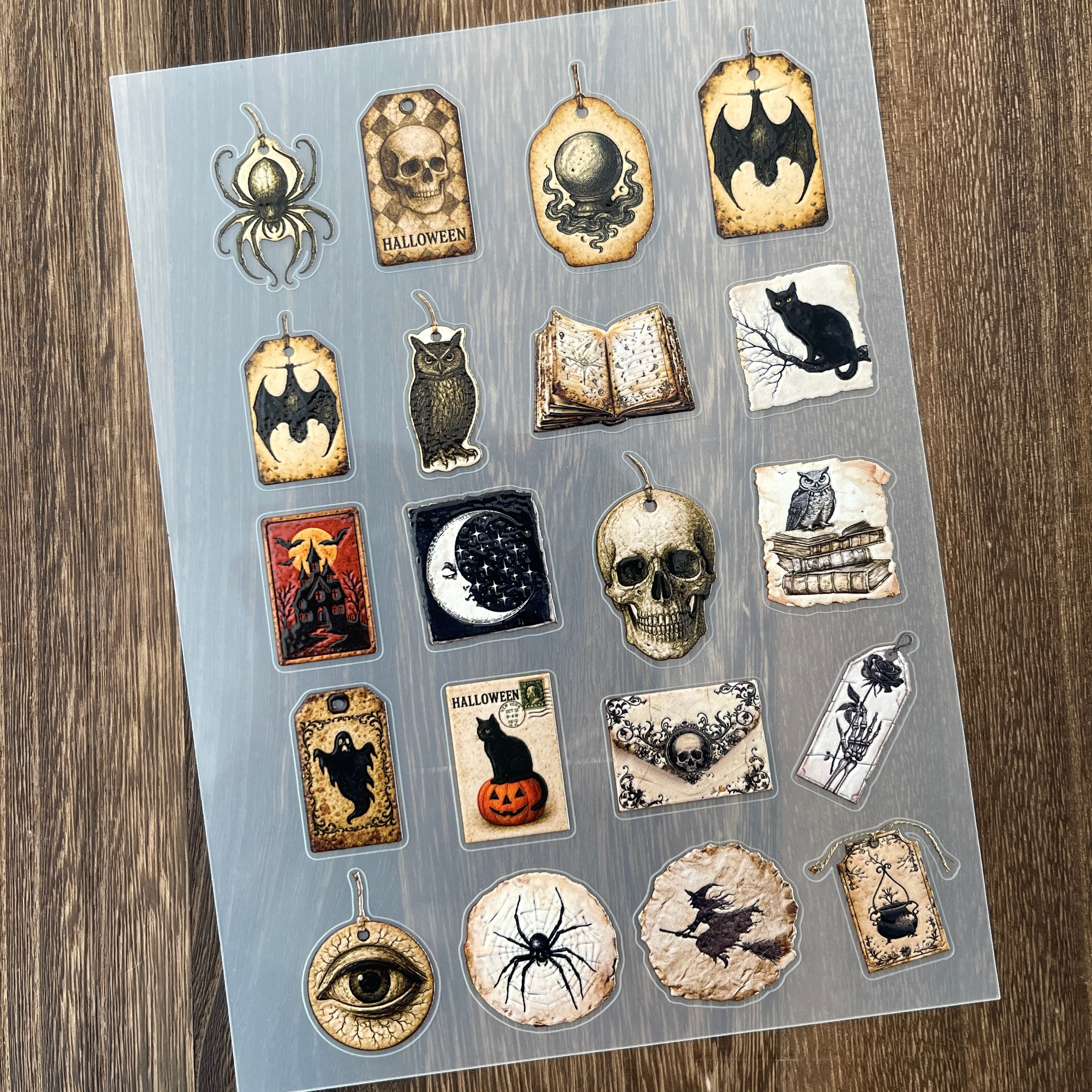 3D Dark Gothic tag PET Stickers 1pcs