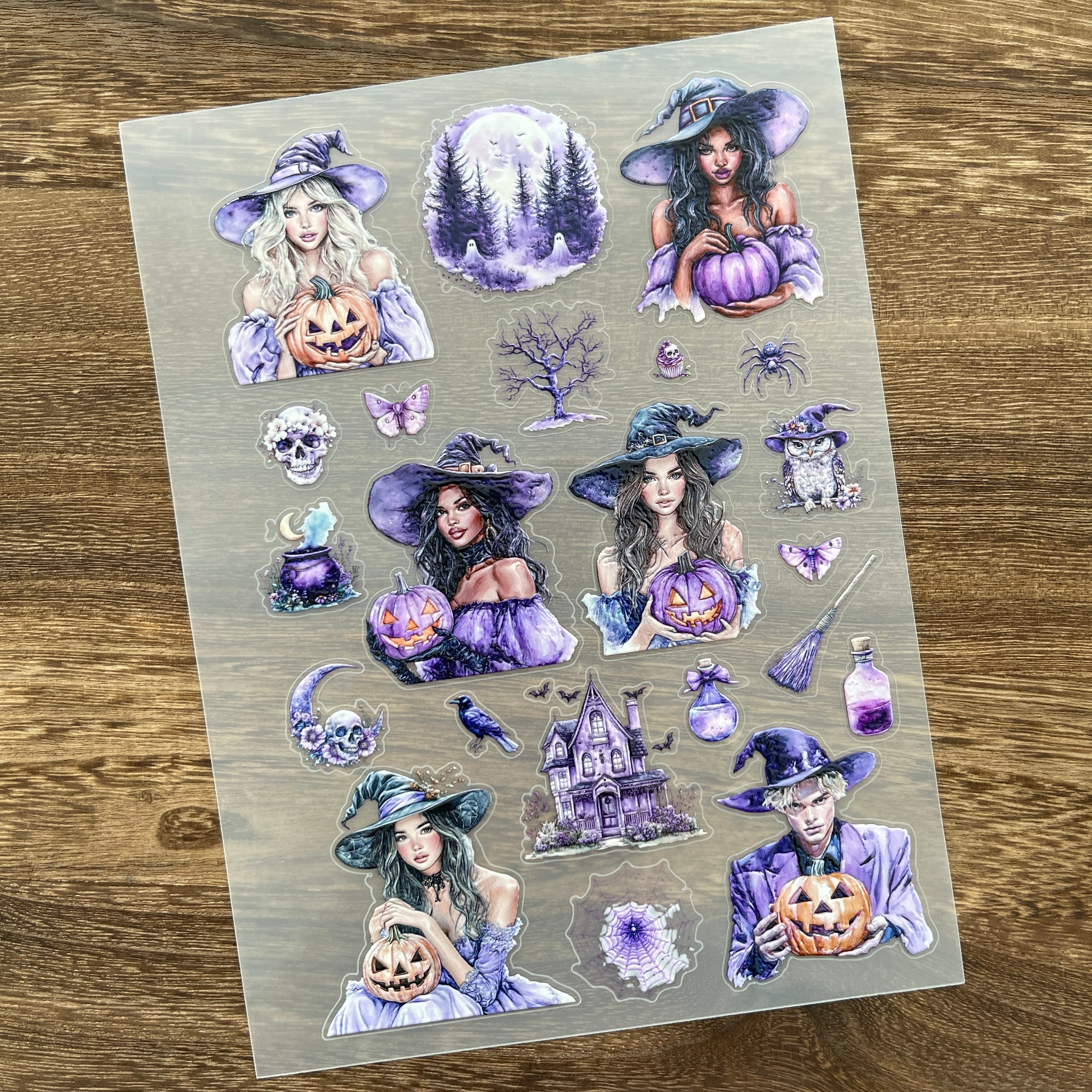 3D Halloween magician PET Stickers 1pcs
