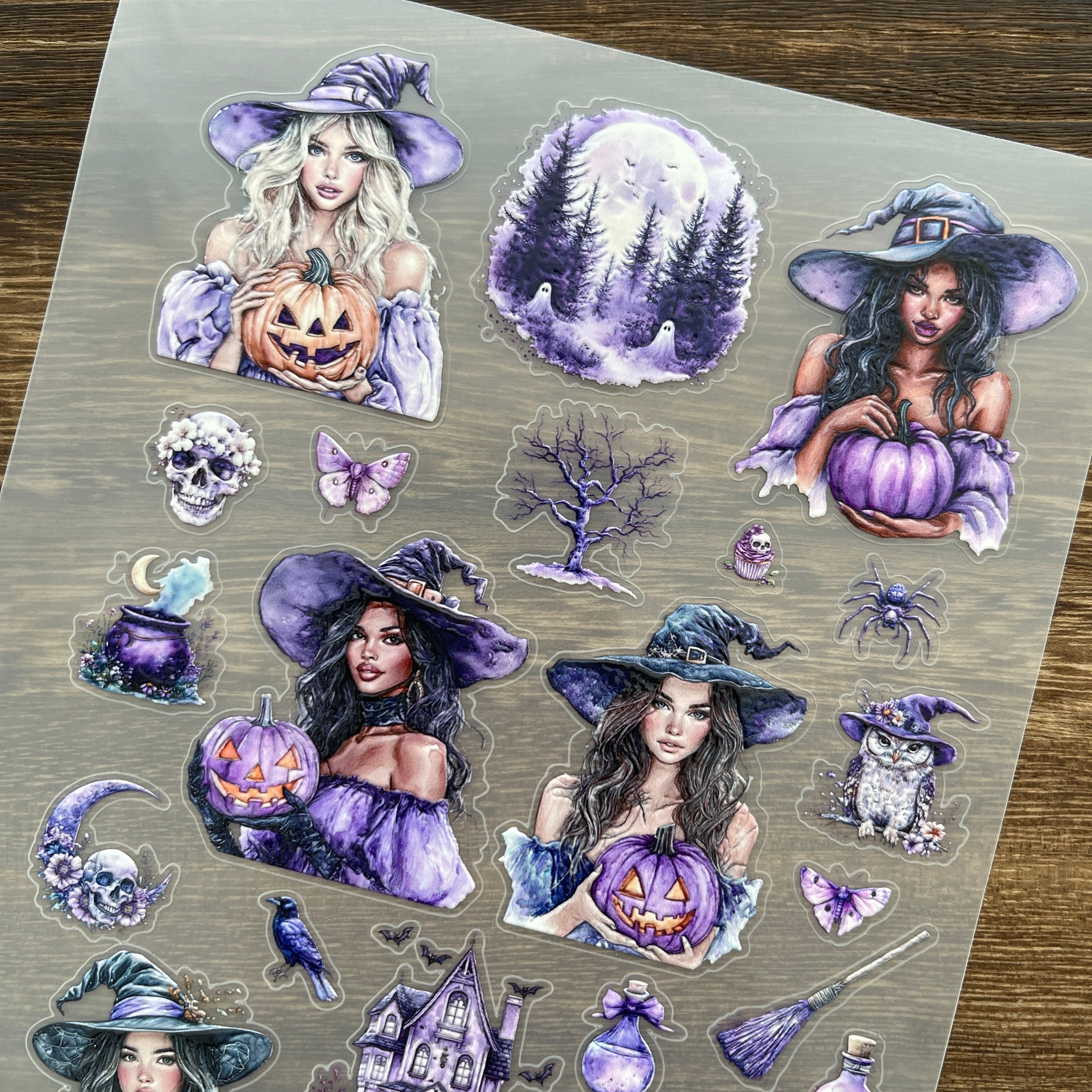 3D Halloween magician PET Stickers 1pcs
