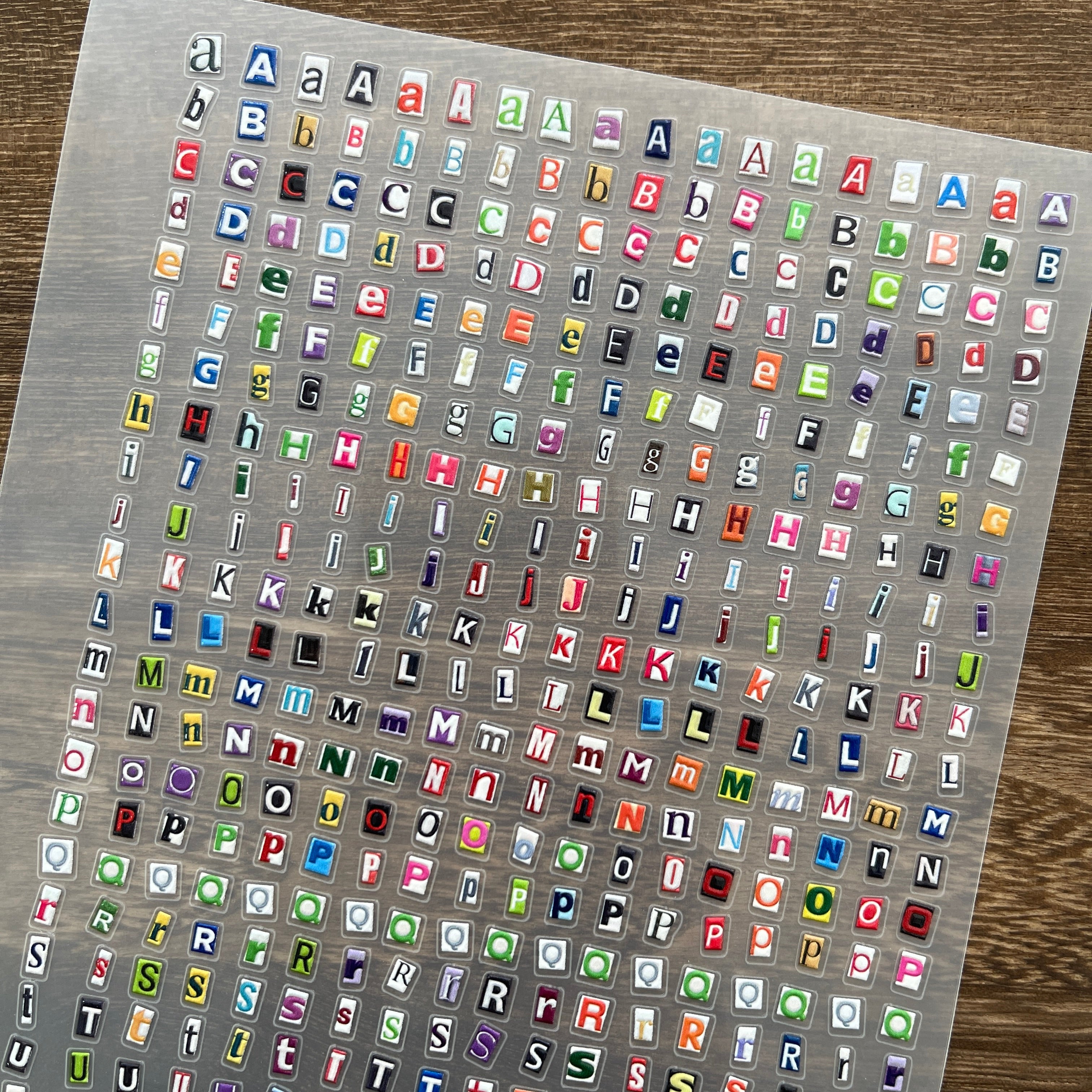 3D Mini kidnap letters PET Stickers 1pcs