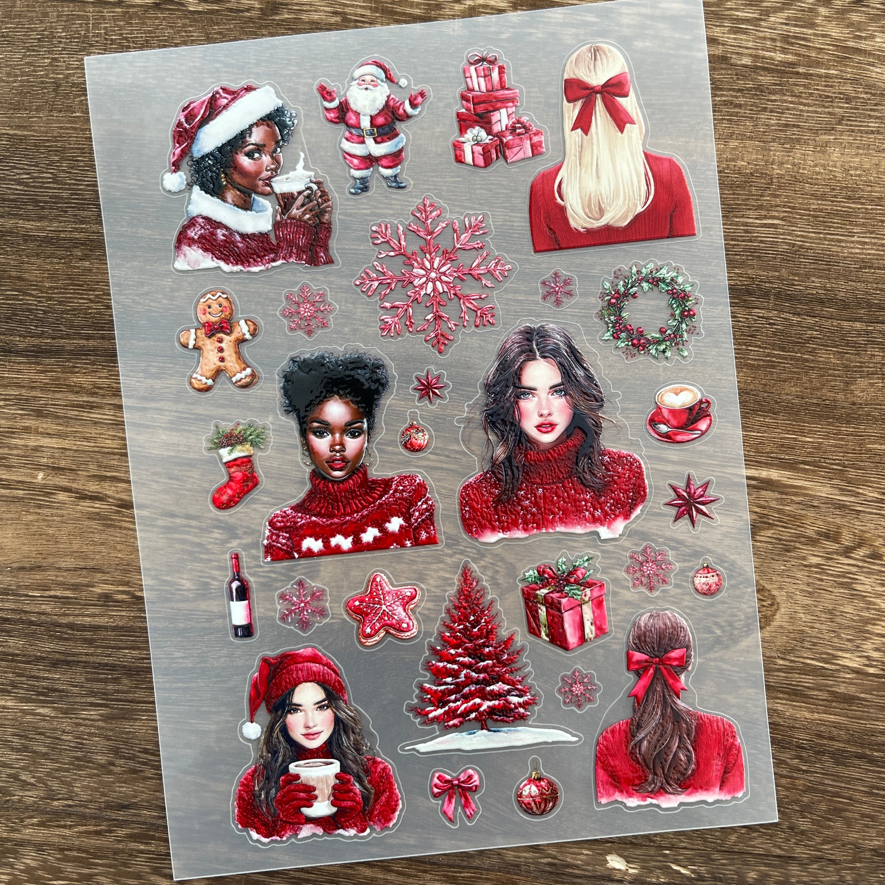3D christmas PET Stickers 1pcs