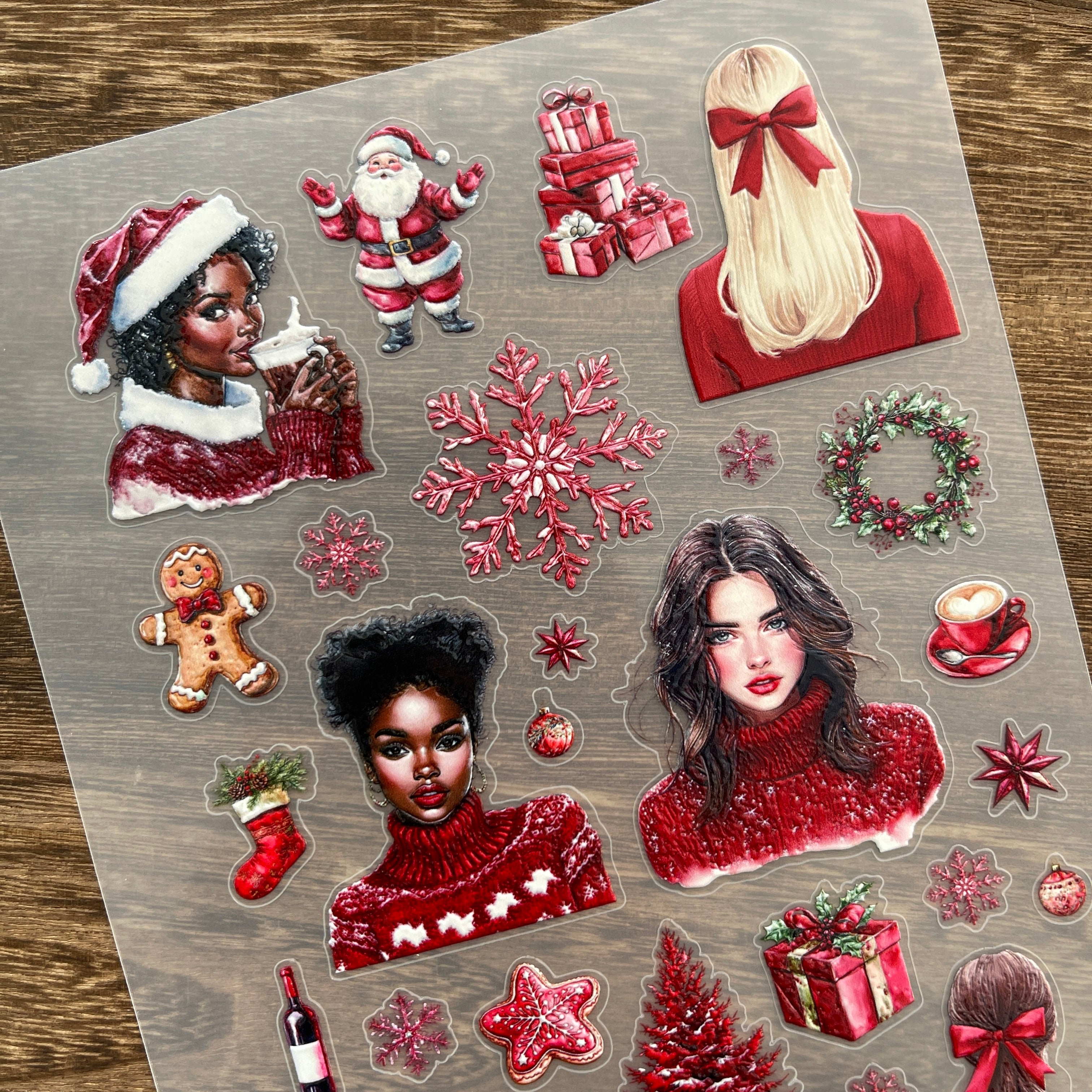 3D christmas PET Stickers 1pcs