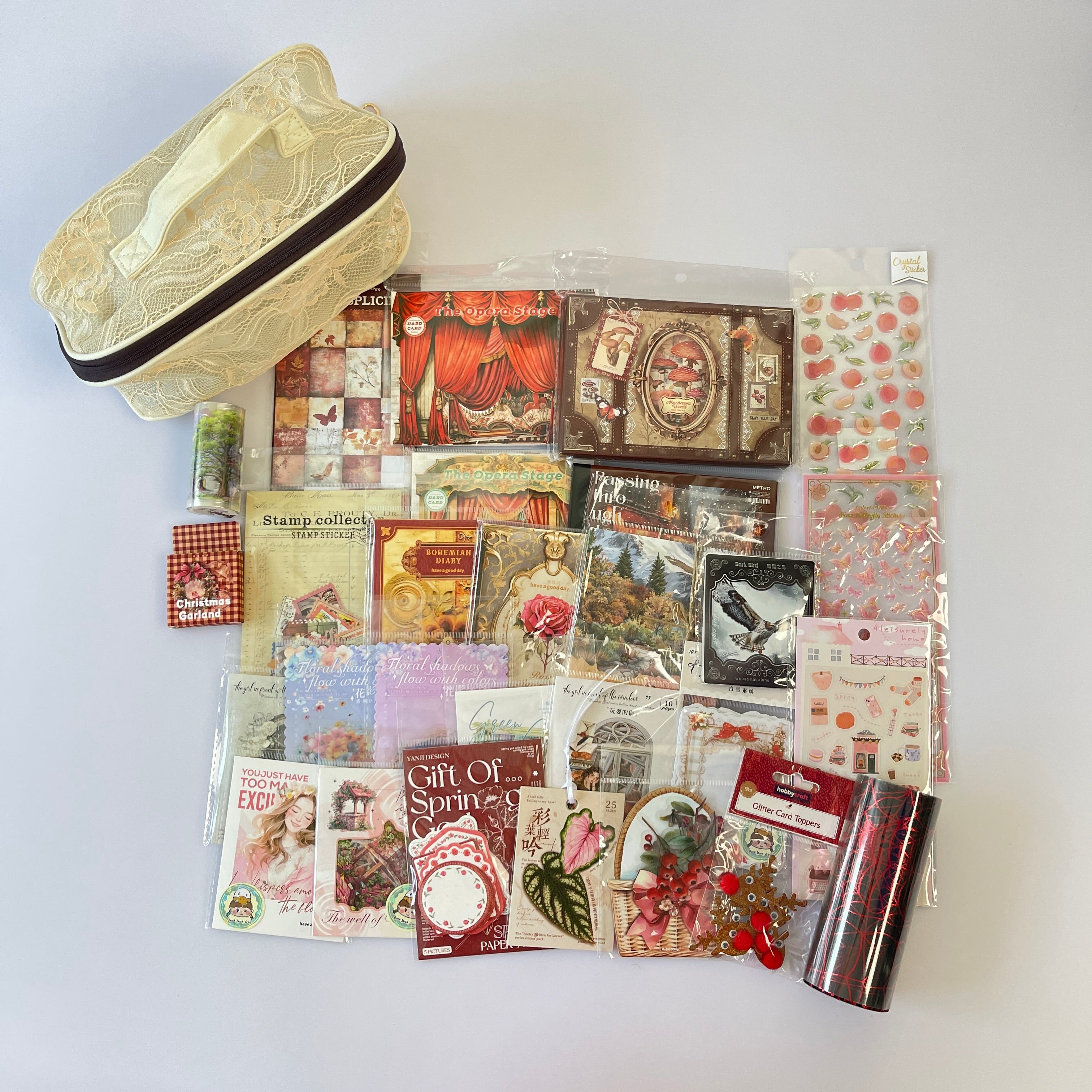 0927 B88 Red journaling supplies mixed bundle