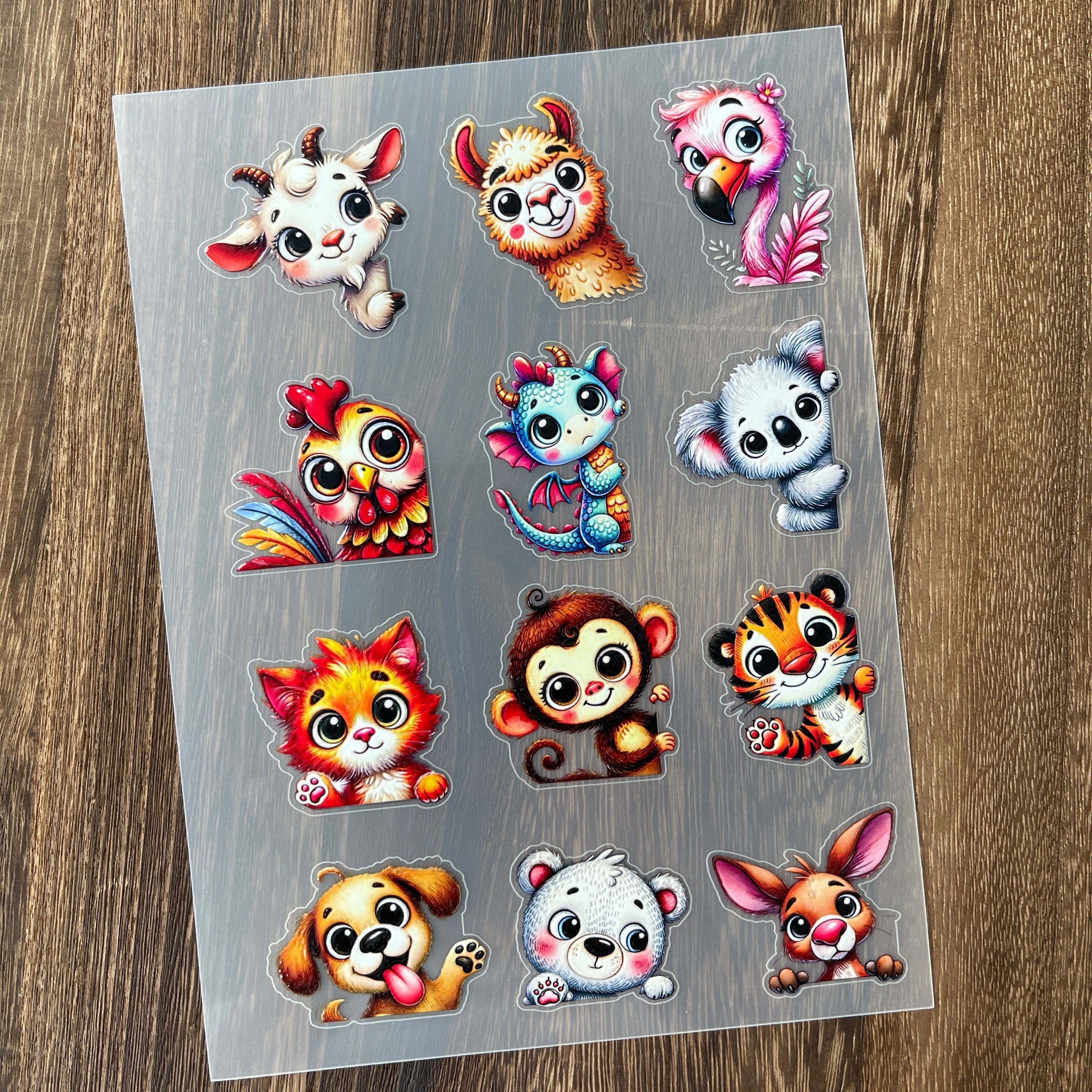3D Animals PET Stickers 1pcs