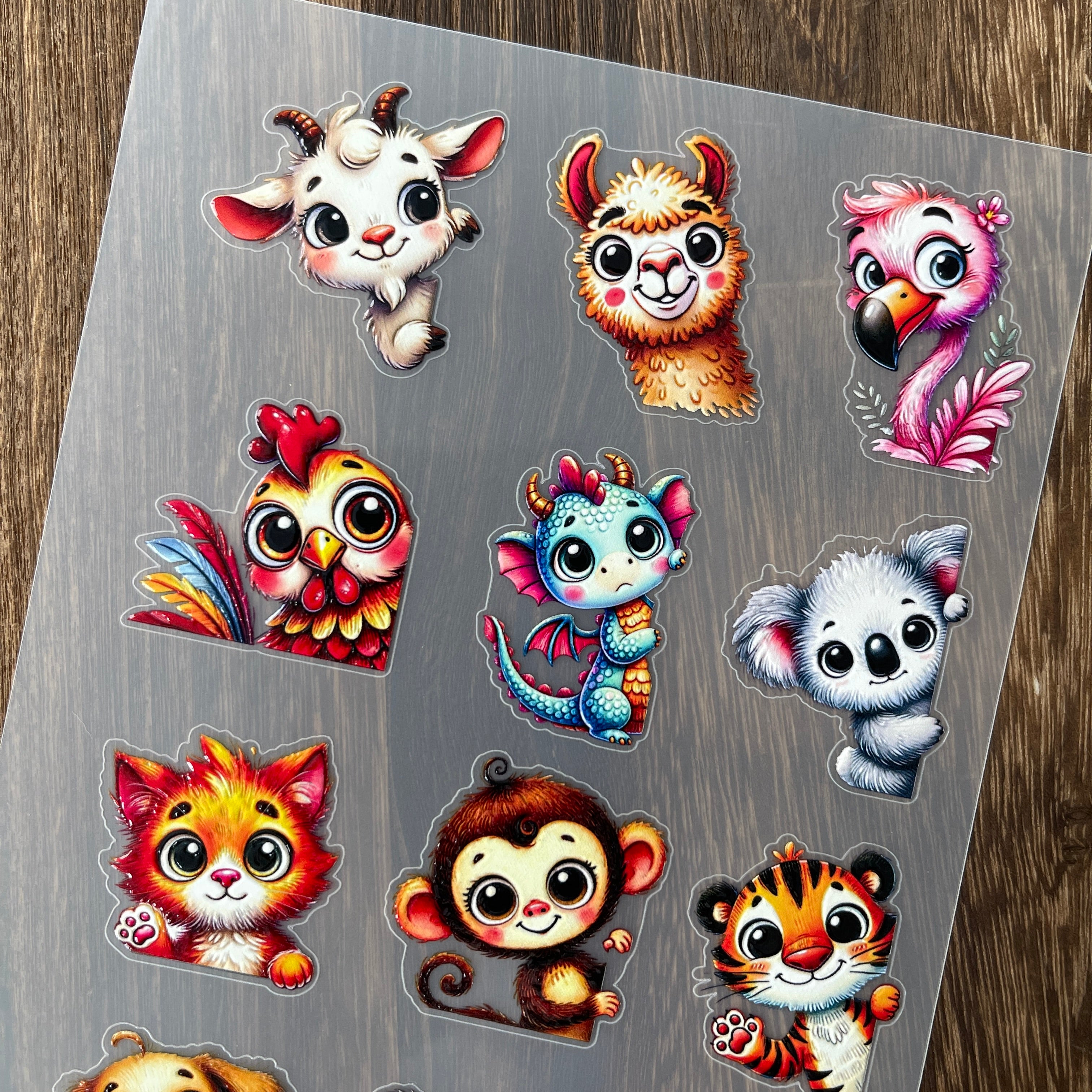 3D Animals PET Stickers 1pcs