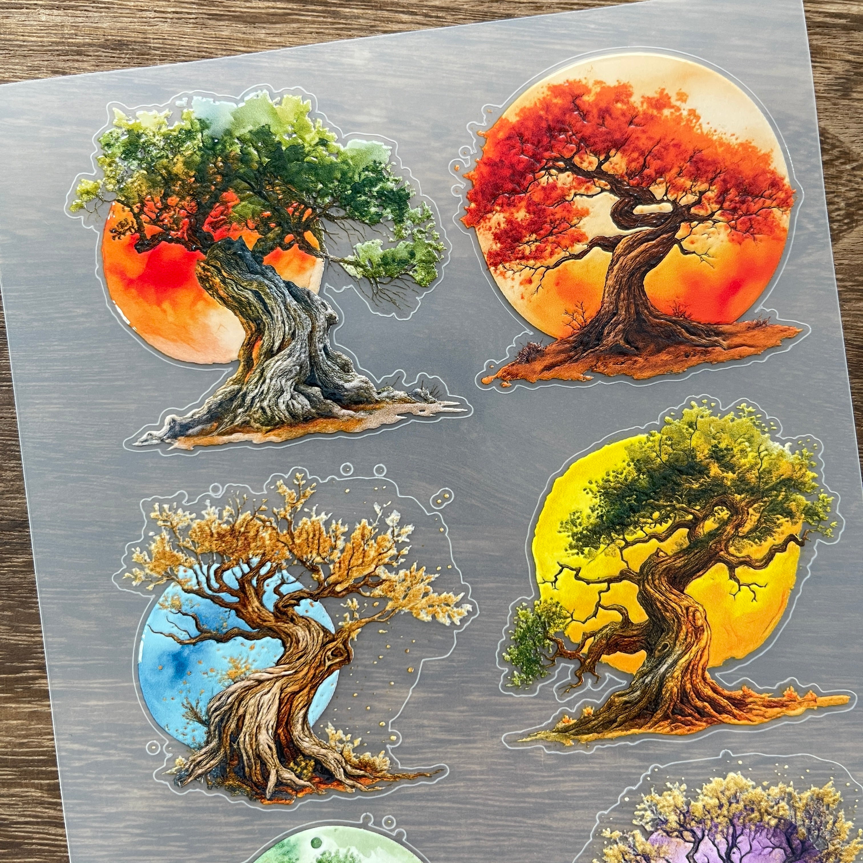 3D Magic pine tree PET Stickers 1pcs