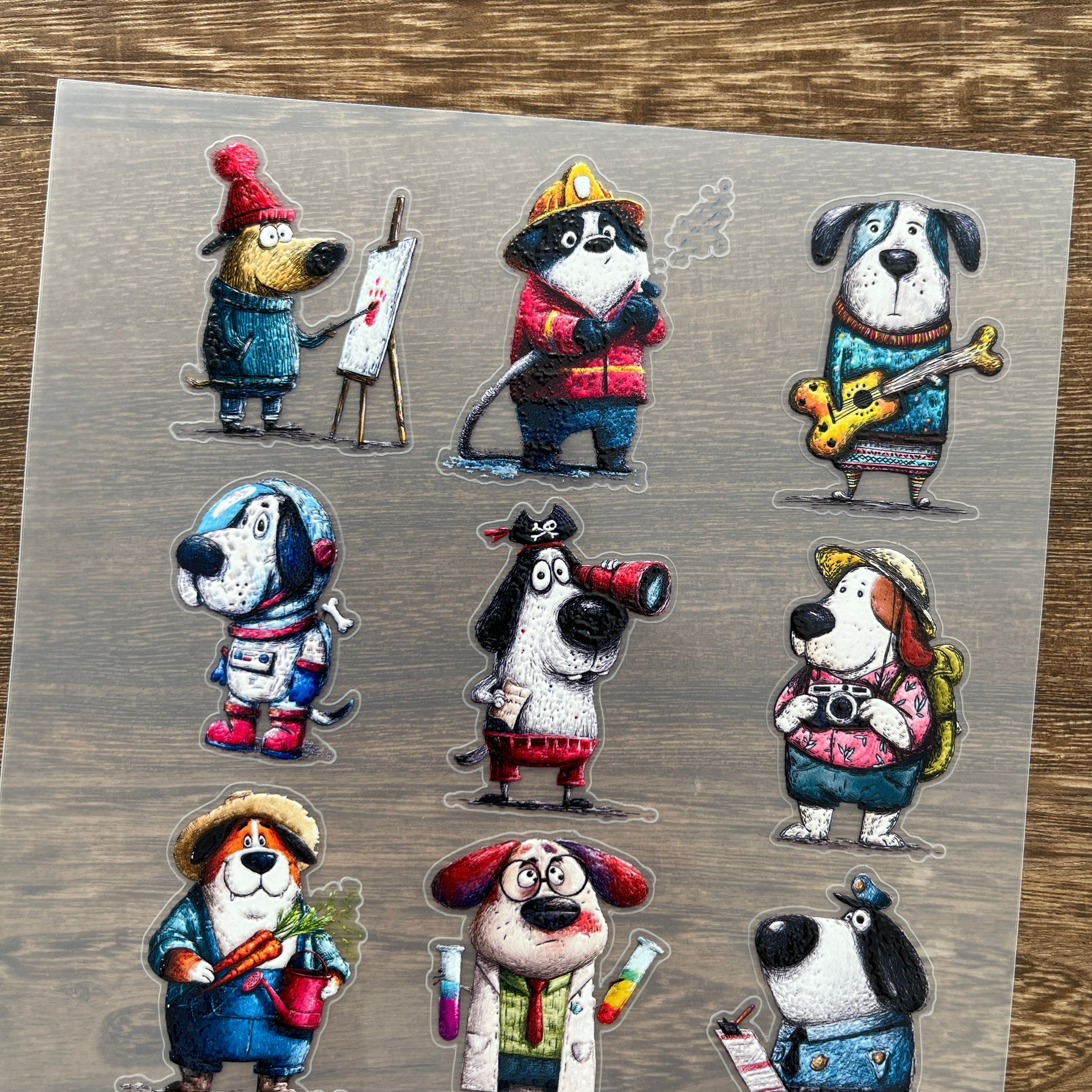 3D Career puppy PET Stickers 1pcs