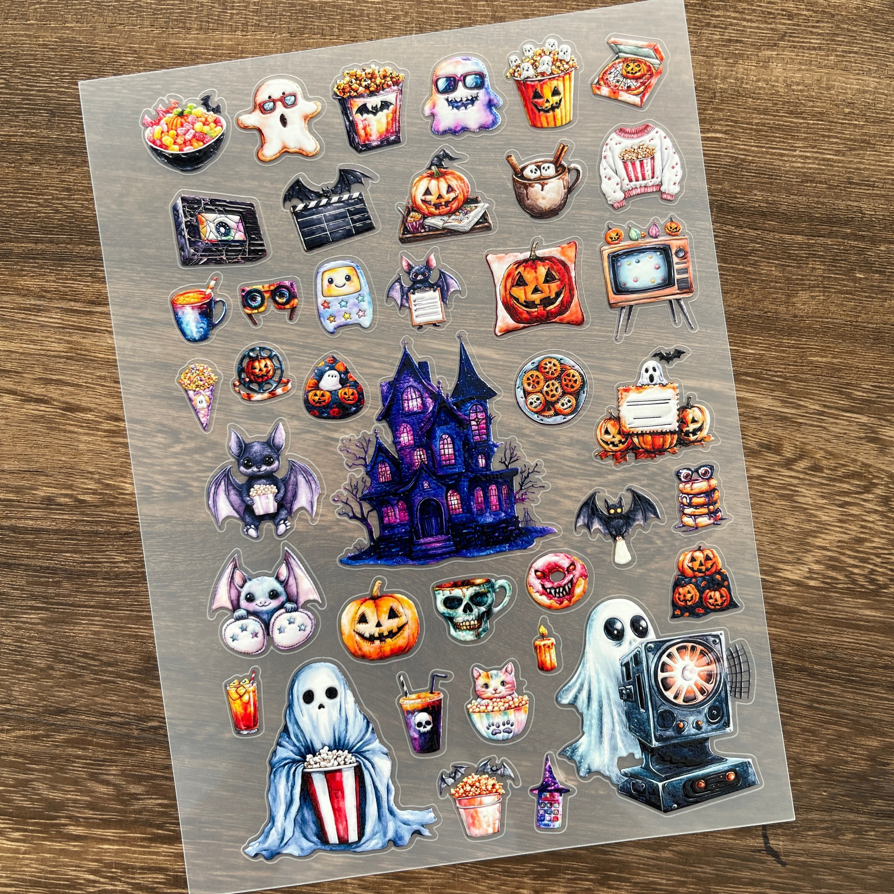 3D Cartoon halloween PET Stickers 1pcs