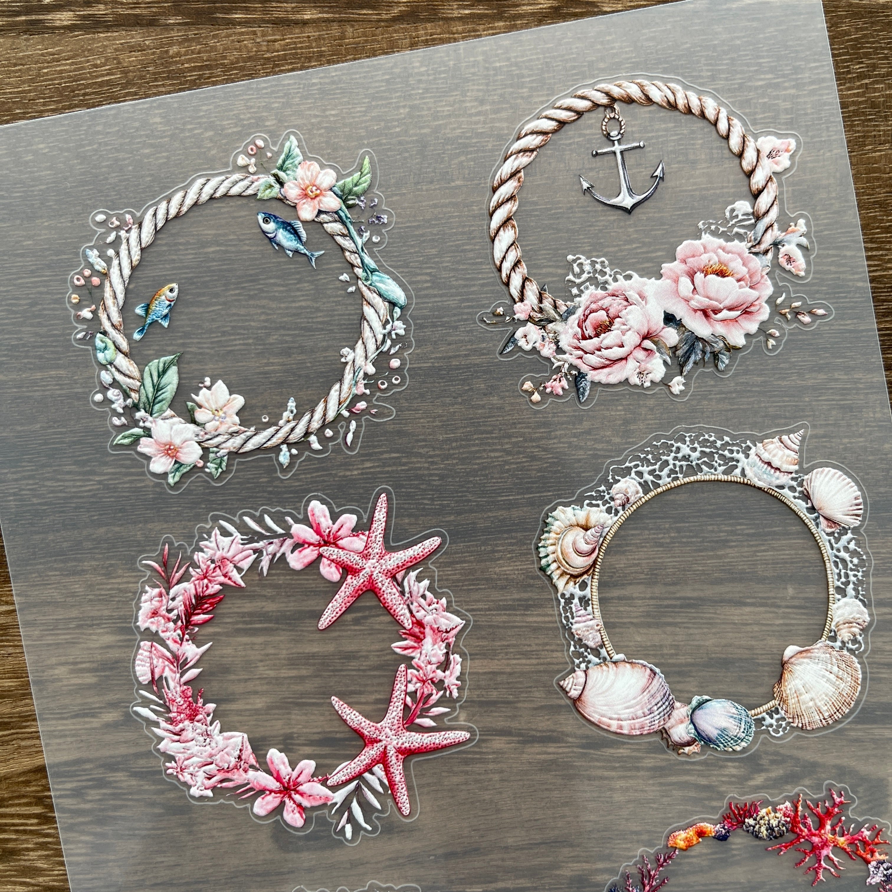 3D Ocean garland PET Stickers 1pcs