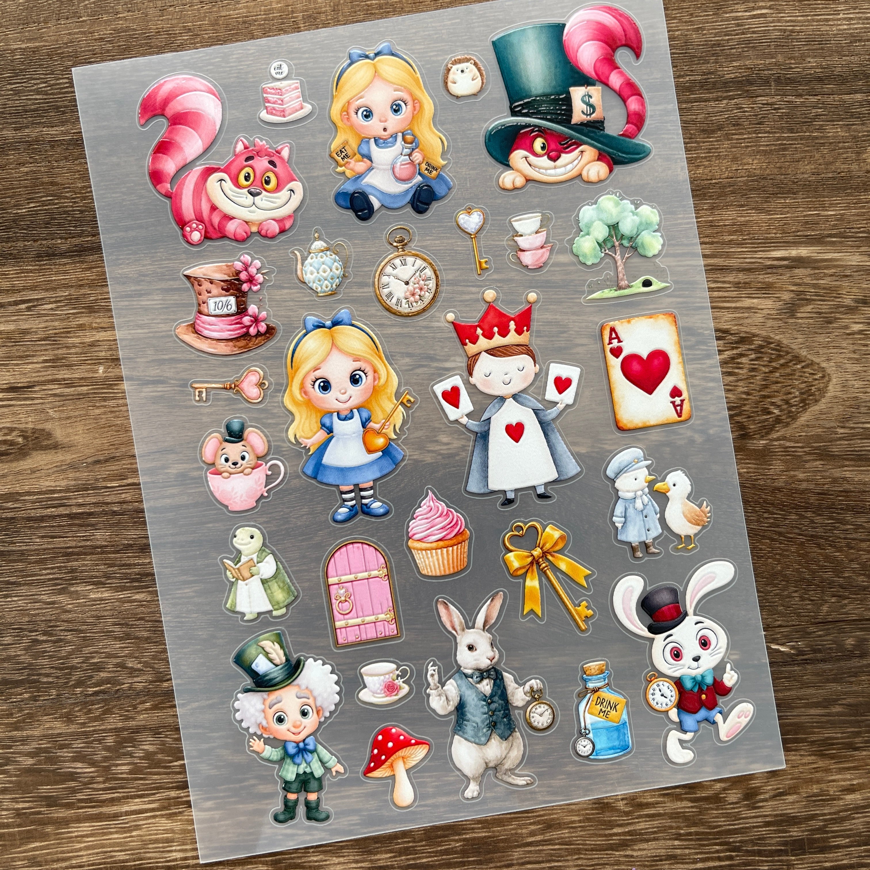 3D Cartoon Alice PET Stickers 1pcs
