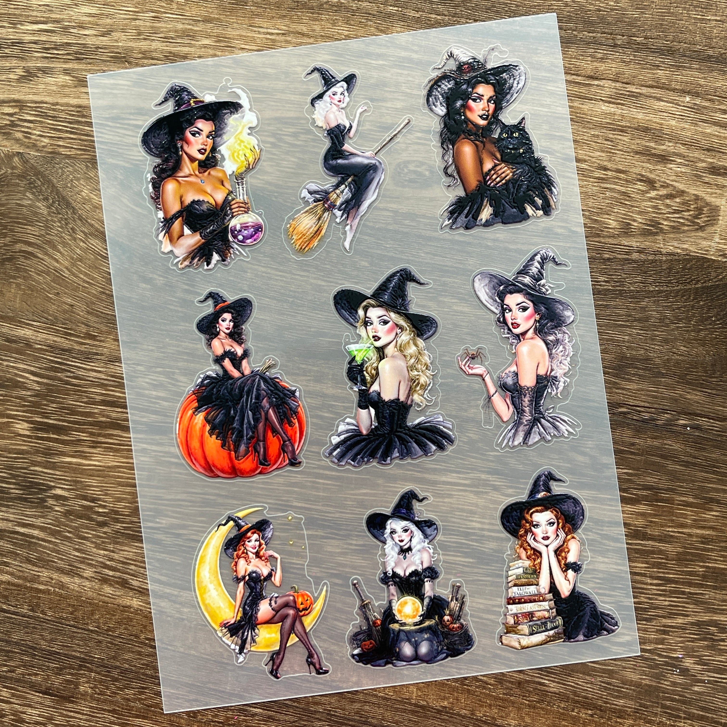 3D Witch PET Stickers 1pcs