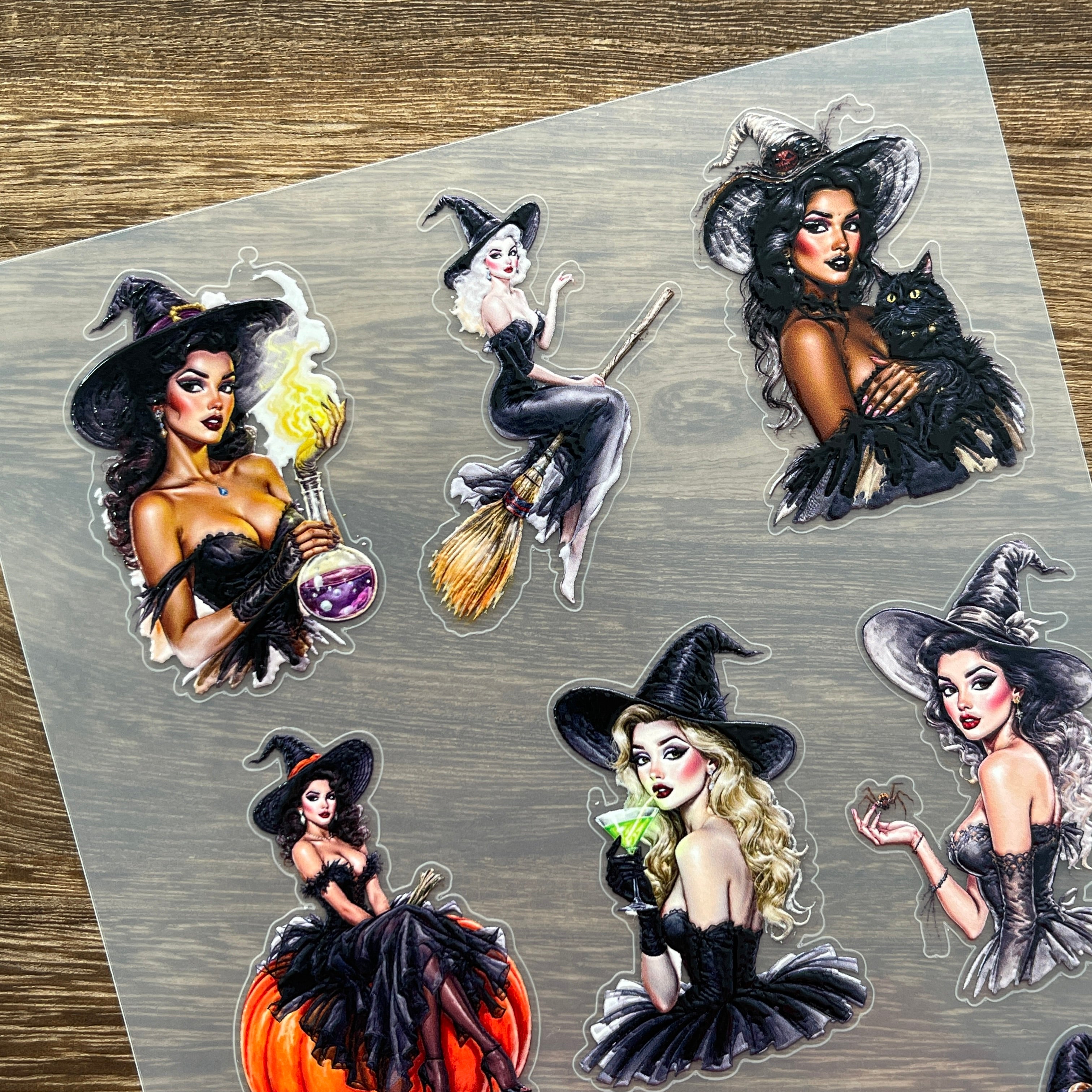 3D Witch PET Stickers 1pcs