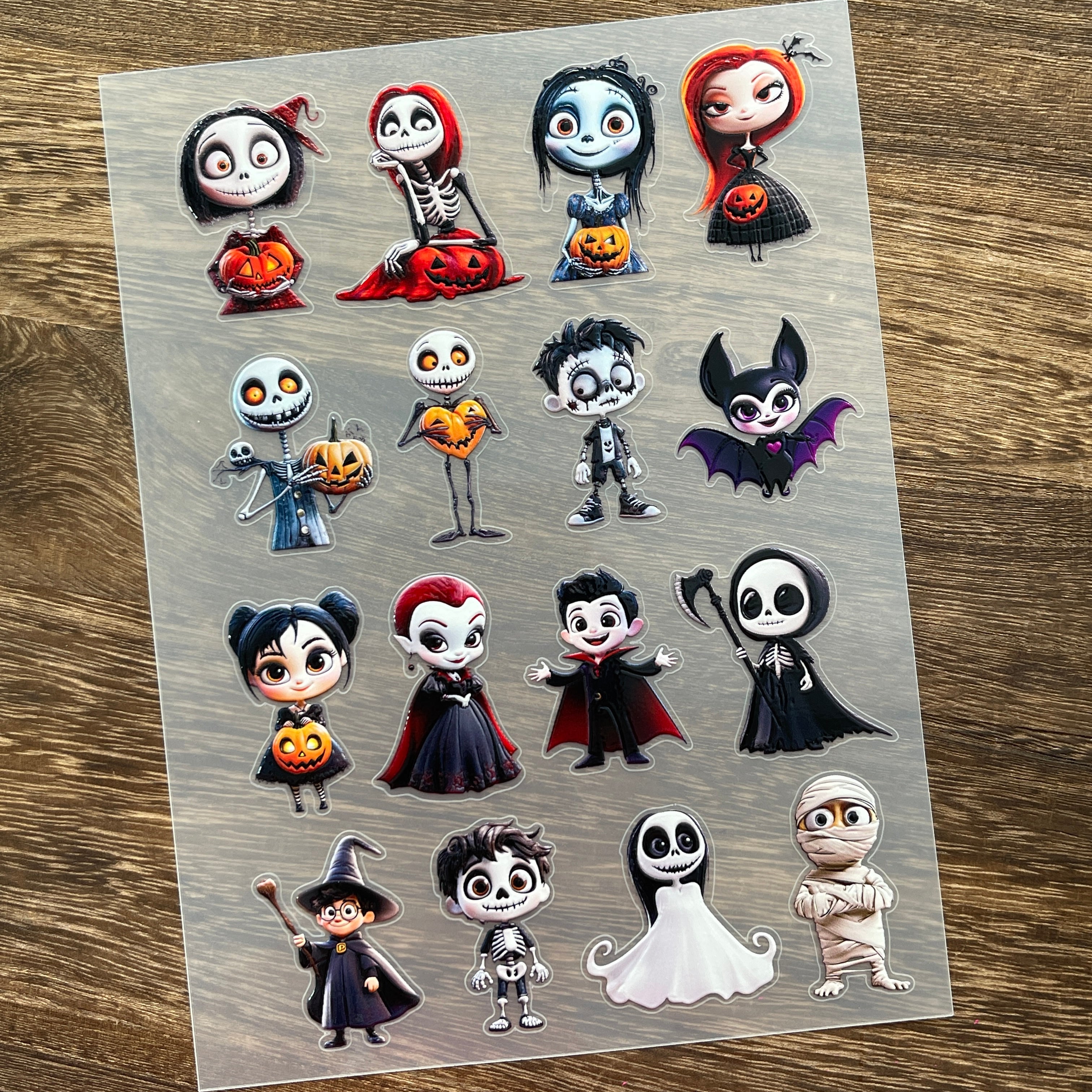 3D Cute halloween PET Stickers 1pcs