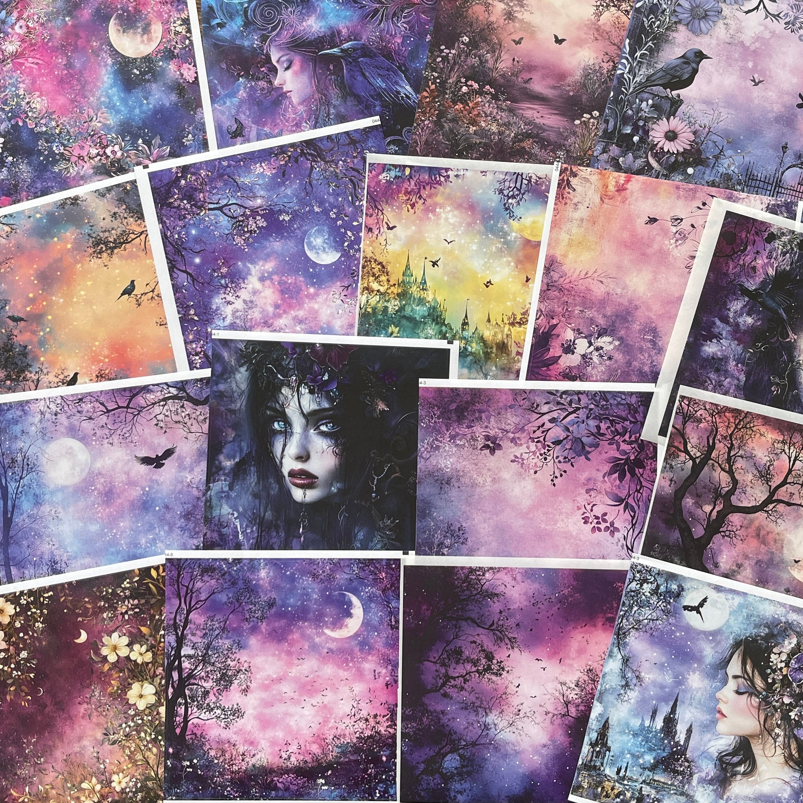 1015 Purple magic background sticker -17Pcs each pack