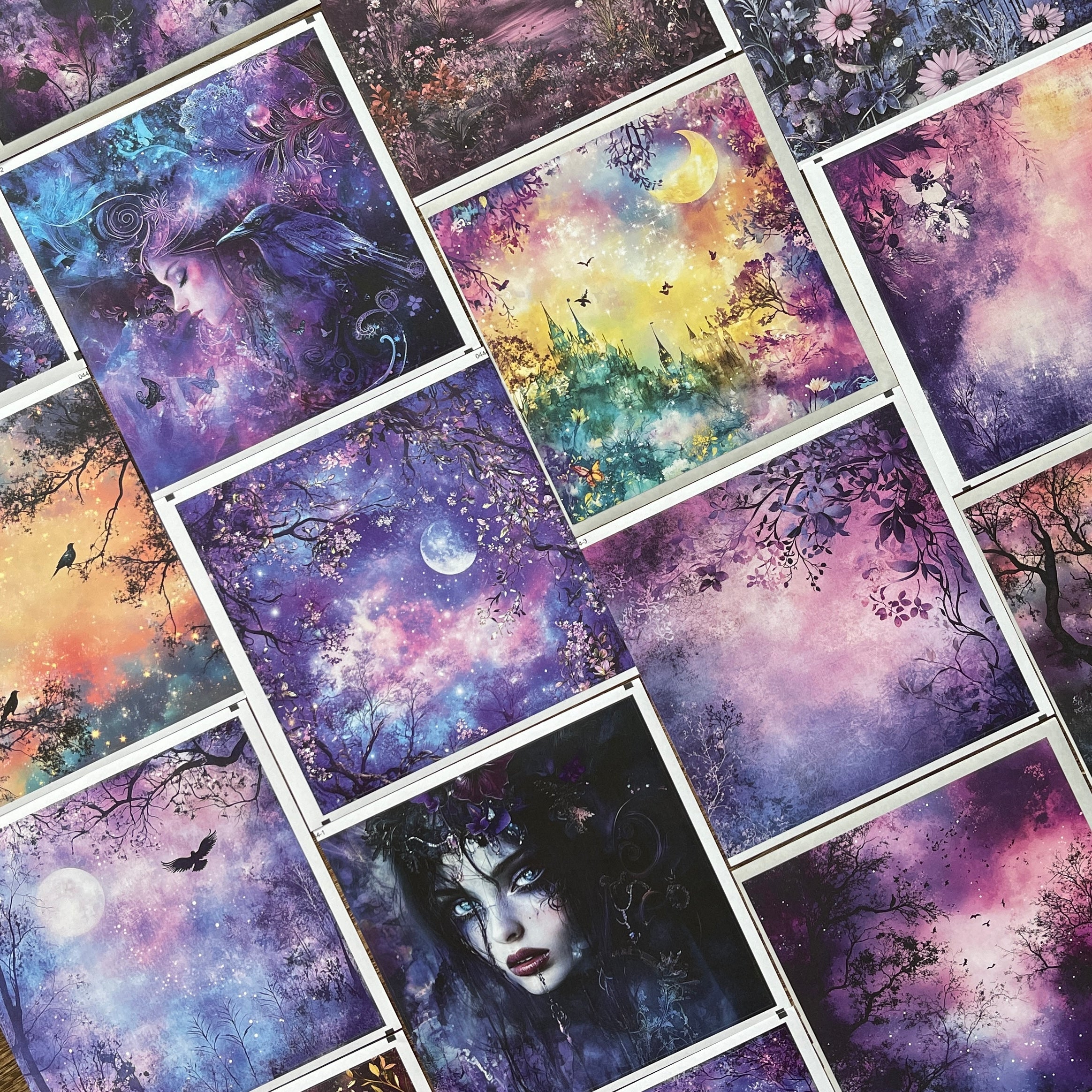 1015 Purple magic background sticker -17Pcs each pack
