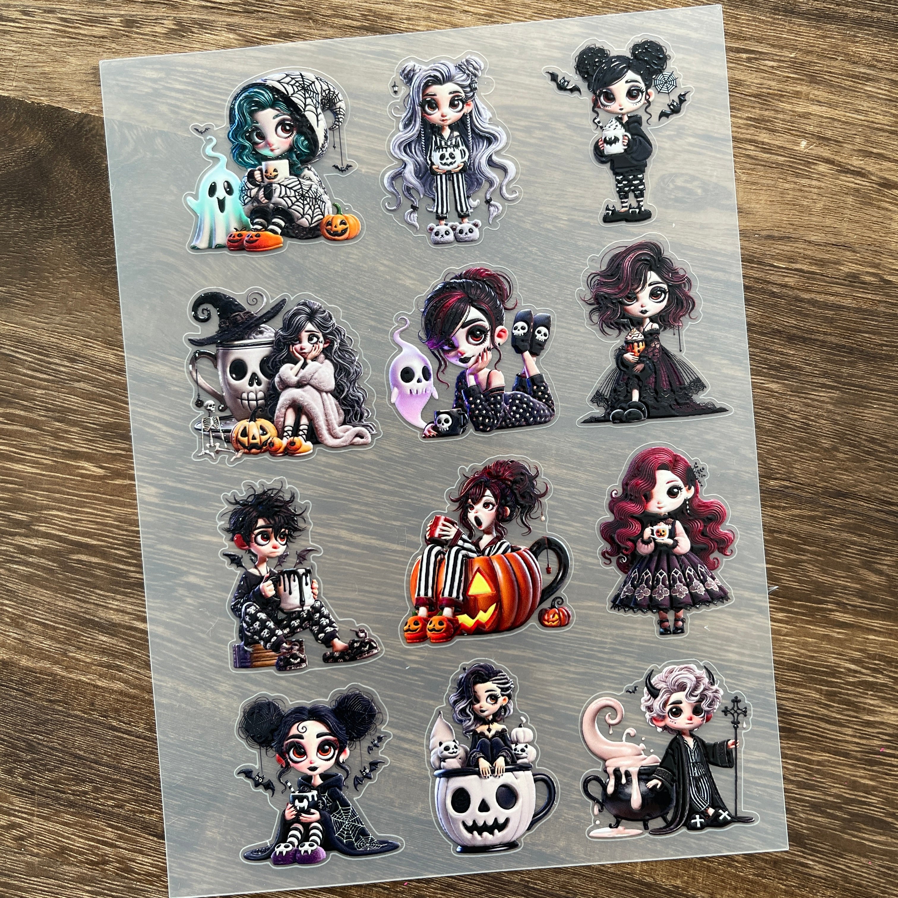 3D Halloween Little Wizard PET Stickers 1pcs
