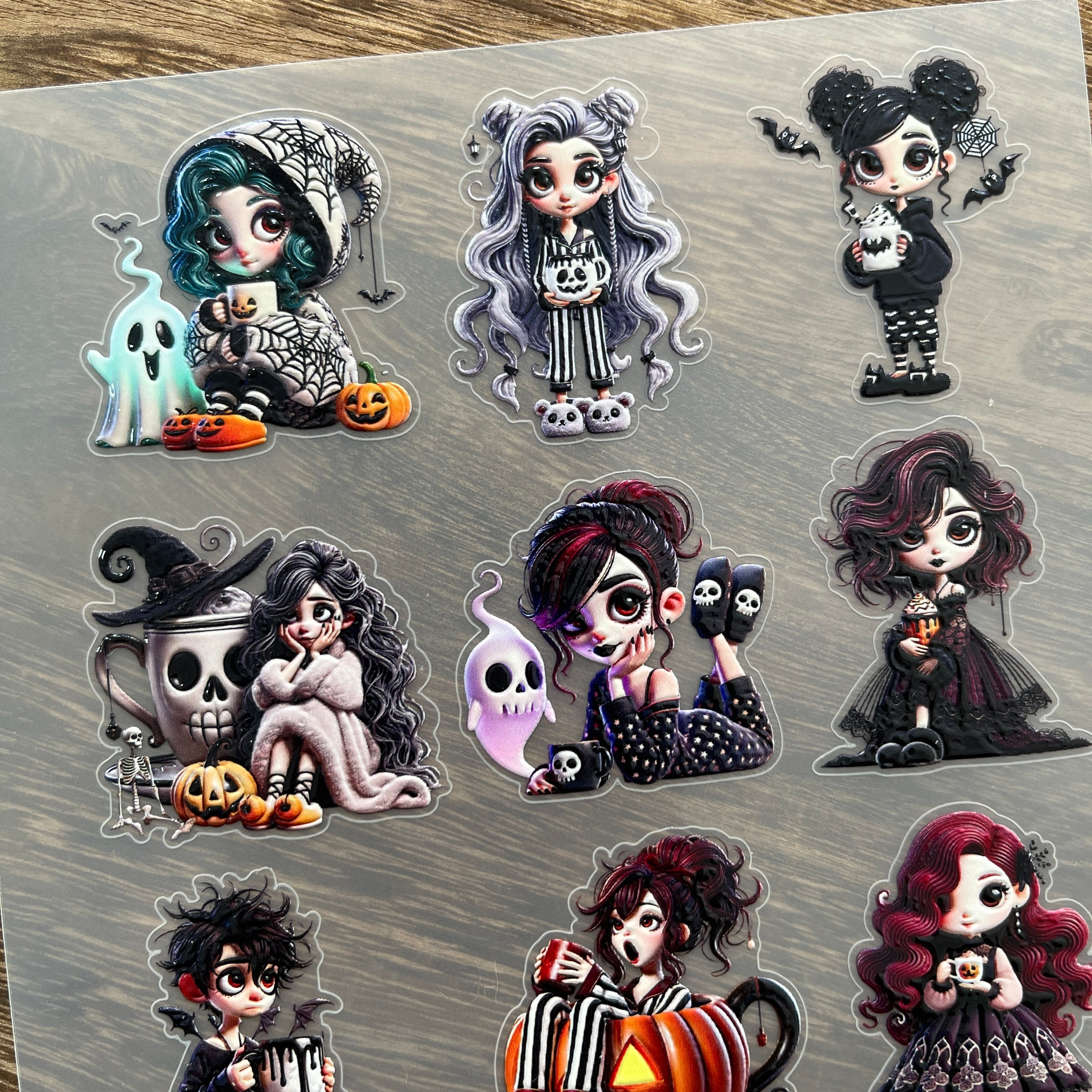 3D Halloween Little Wizard PET Stickers 1pcs