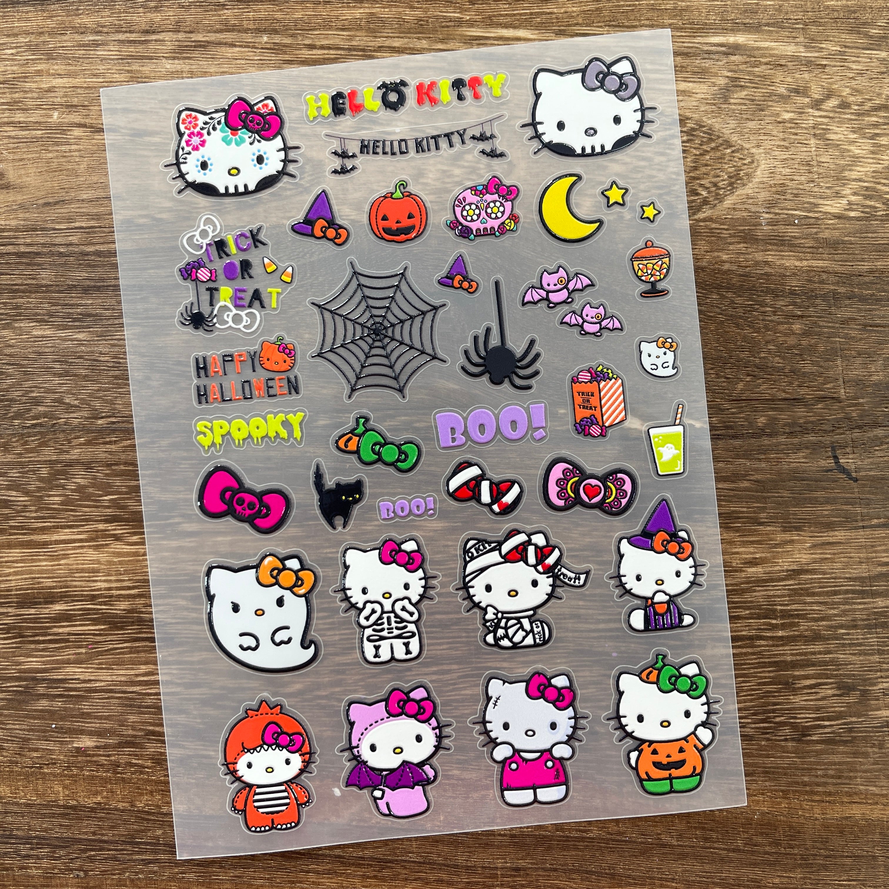 3D HelloKitty Halloween Demon PET Stickers 1pcs