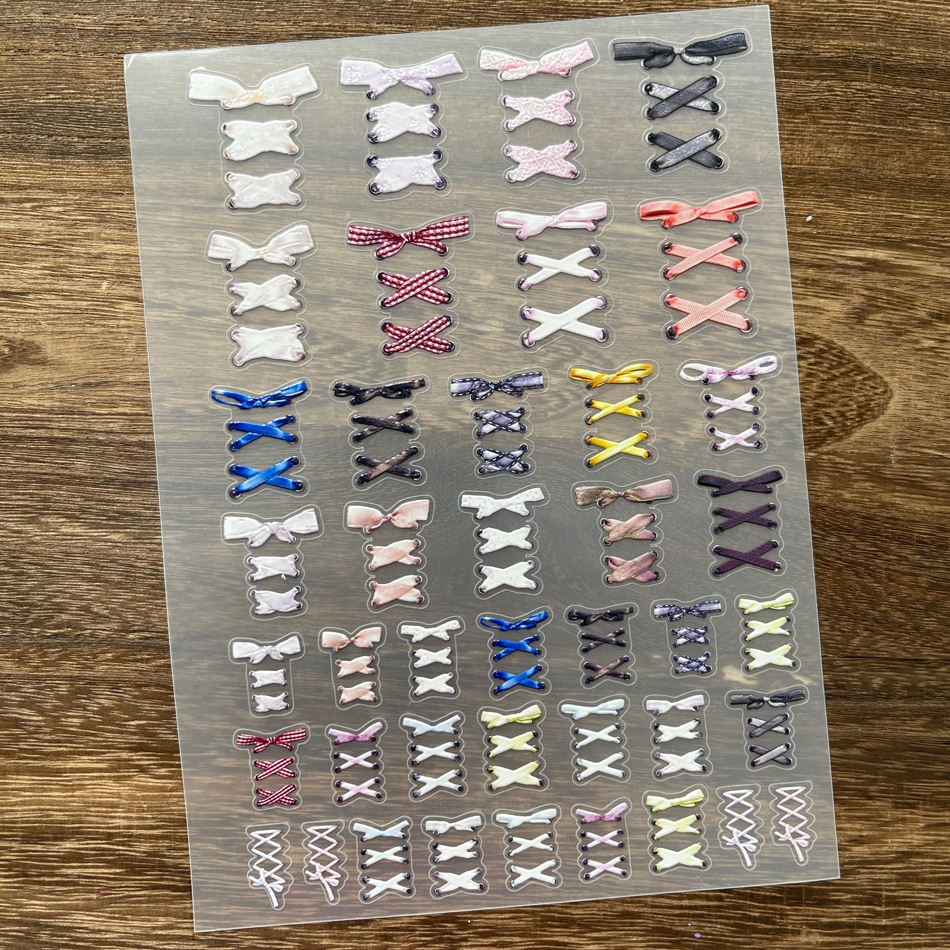 3D Vintage bow PET Stickers 1pcs