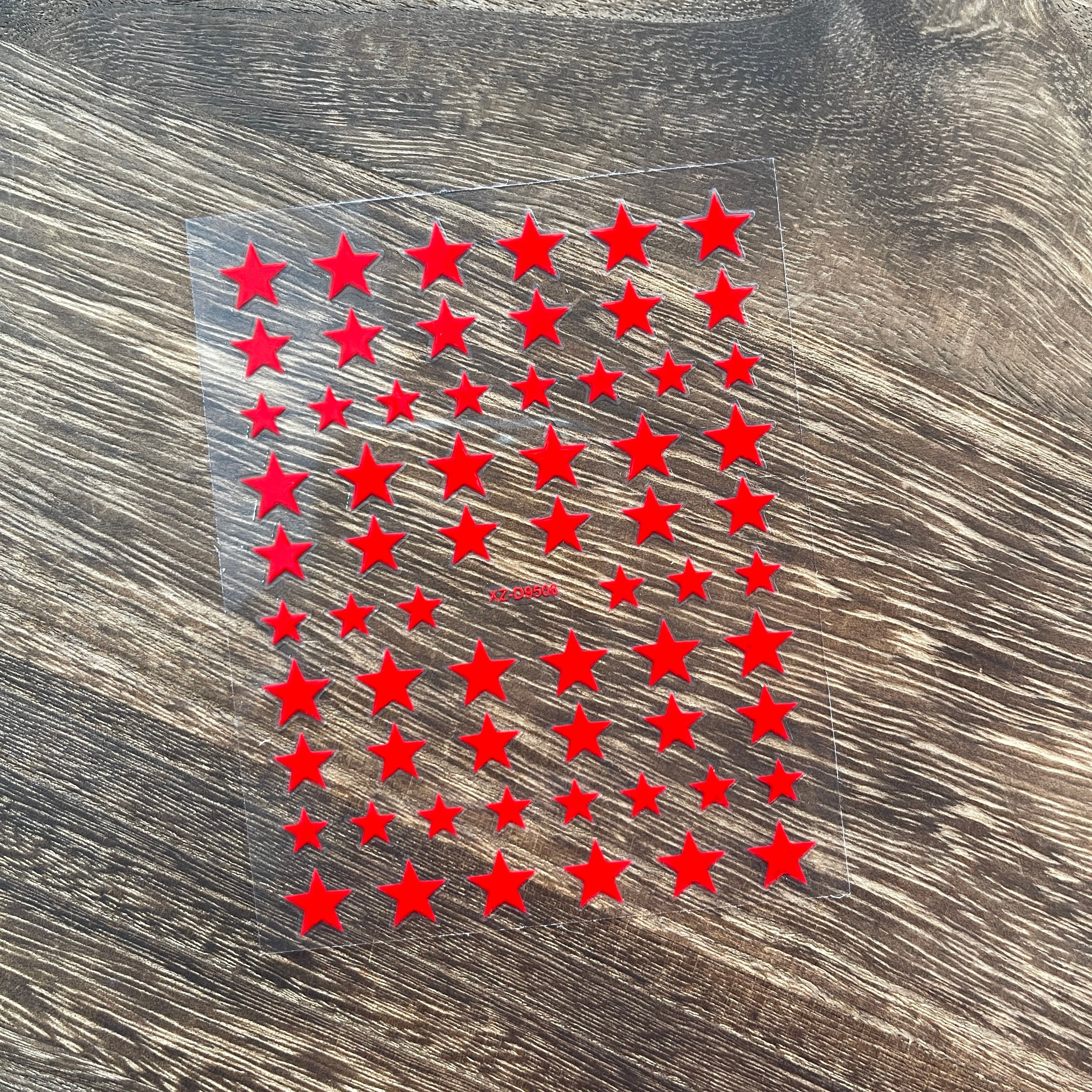 1031 M254- Star Embossed Mini sticker 1 Pcs