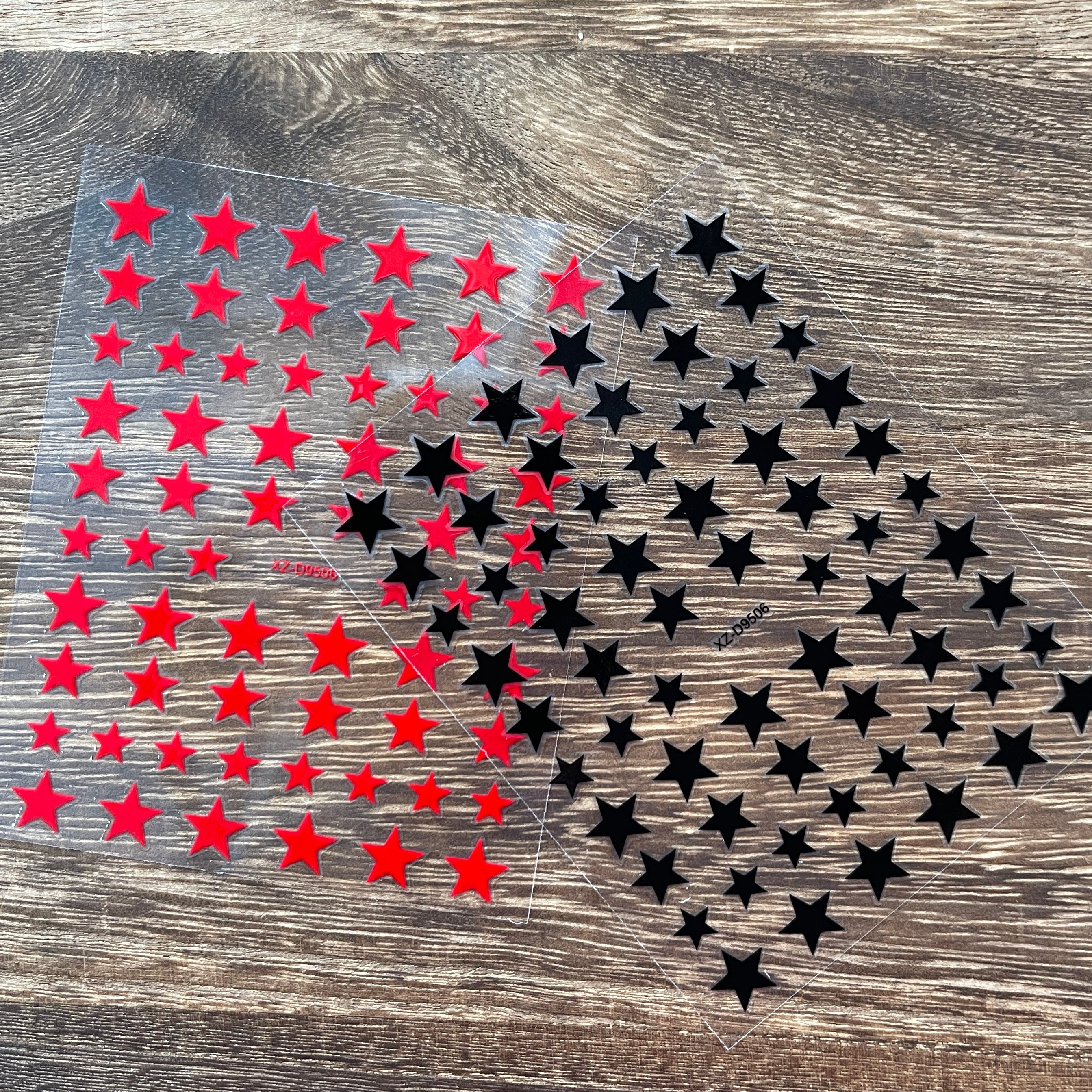 1031 M254- Star Embossed Mini sticker 1 Pcs