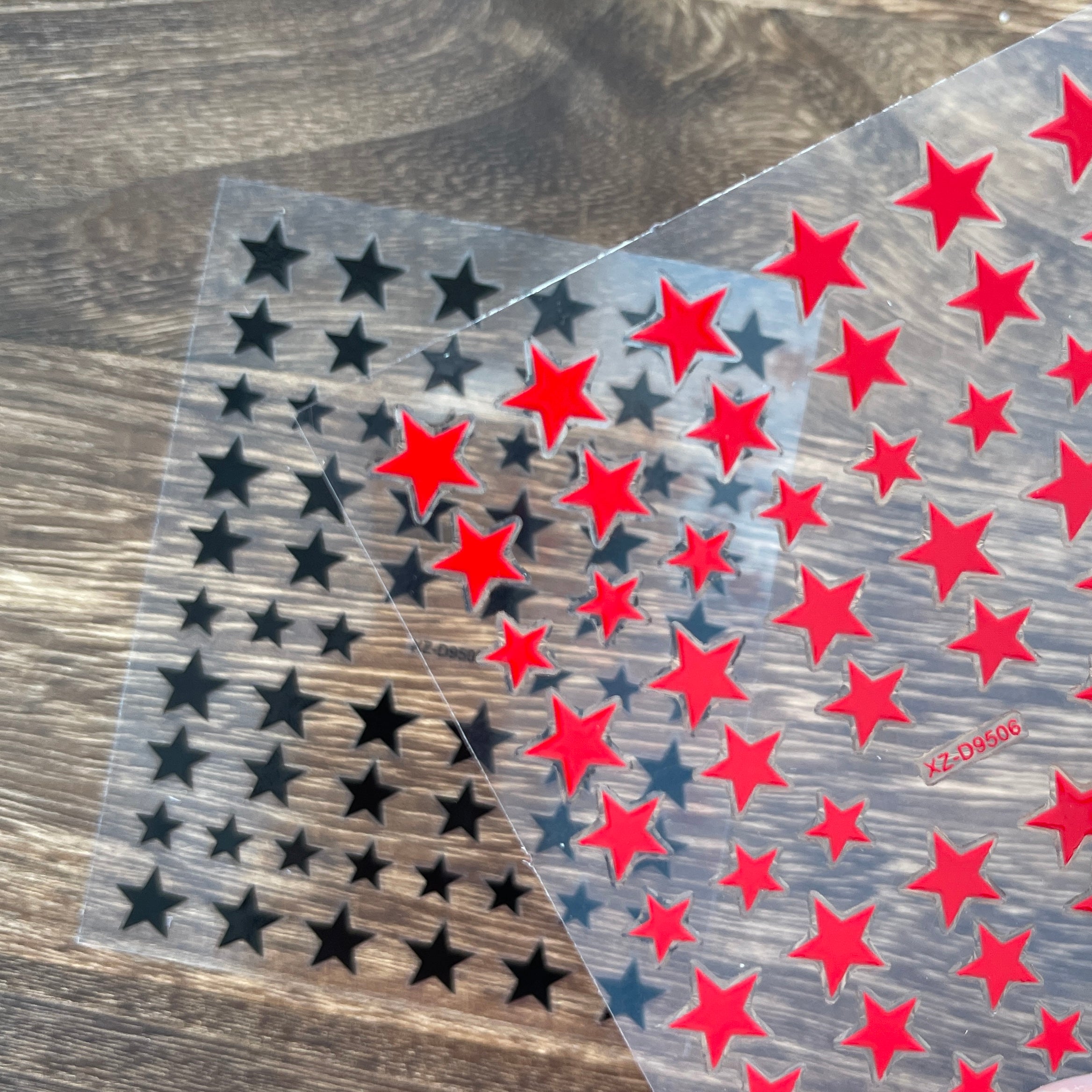 1031 M254- Star Embossed Mini sticker 1 Pcs