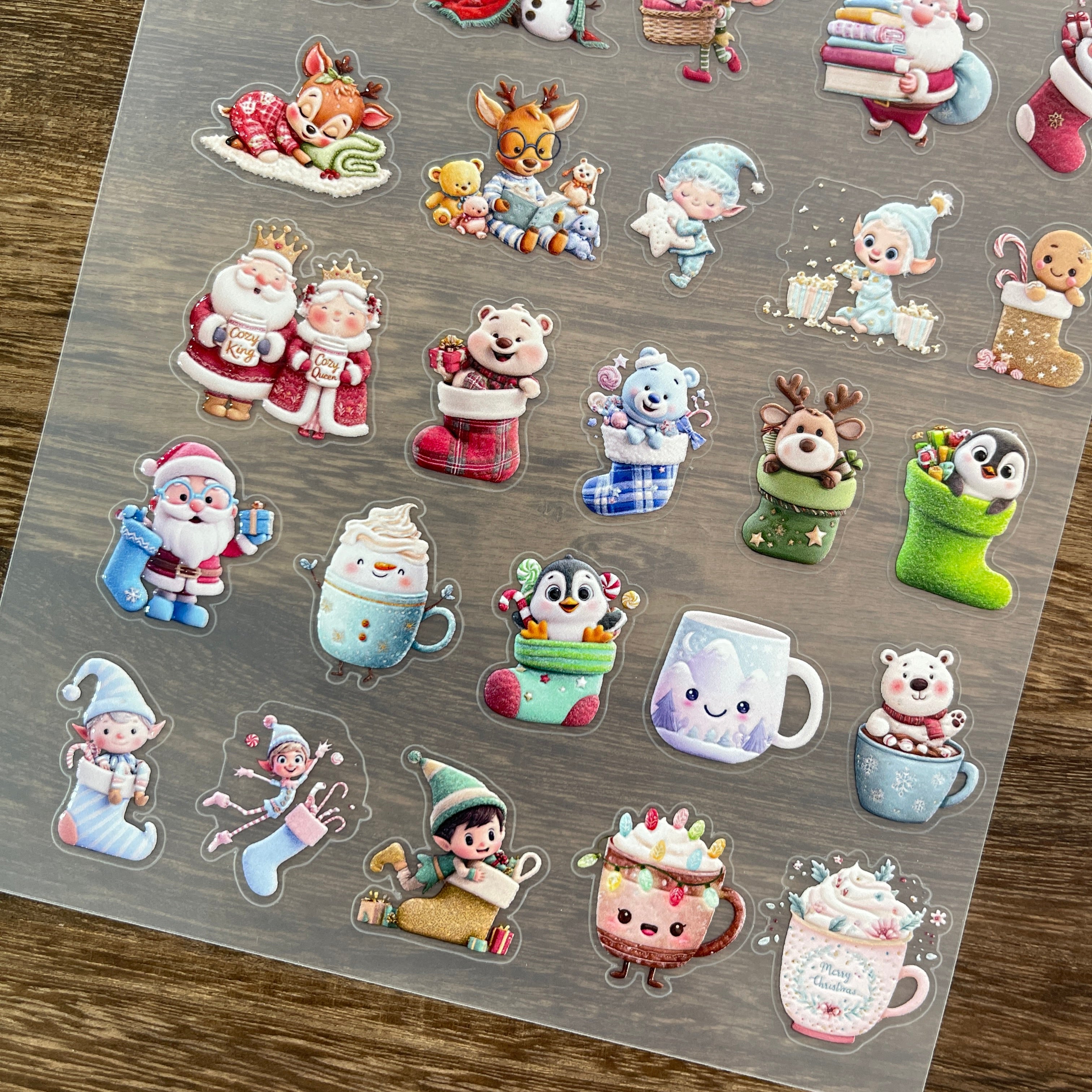 3D Cute Christmas PET Stickers 1pcs