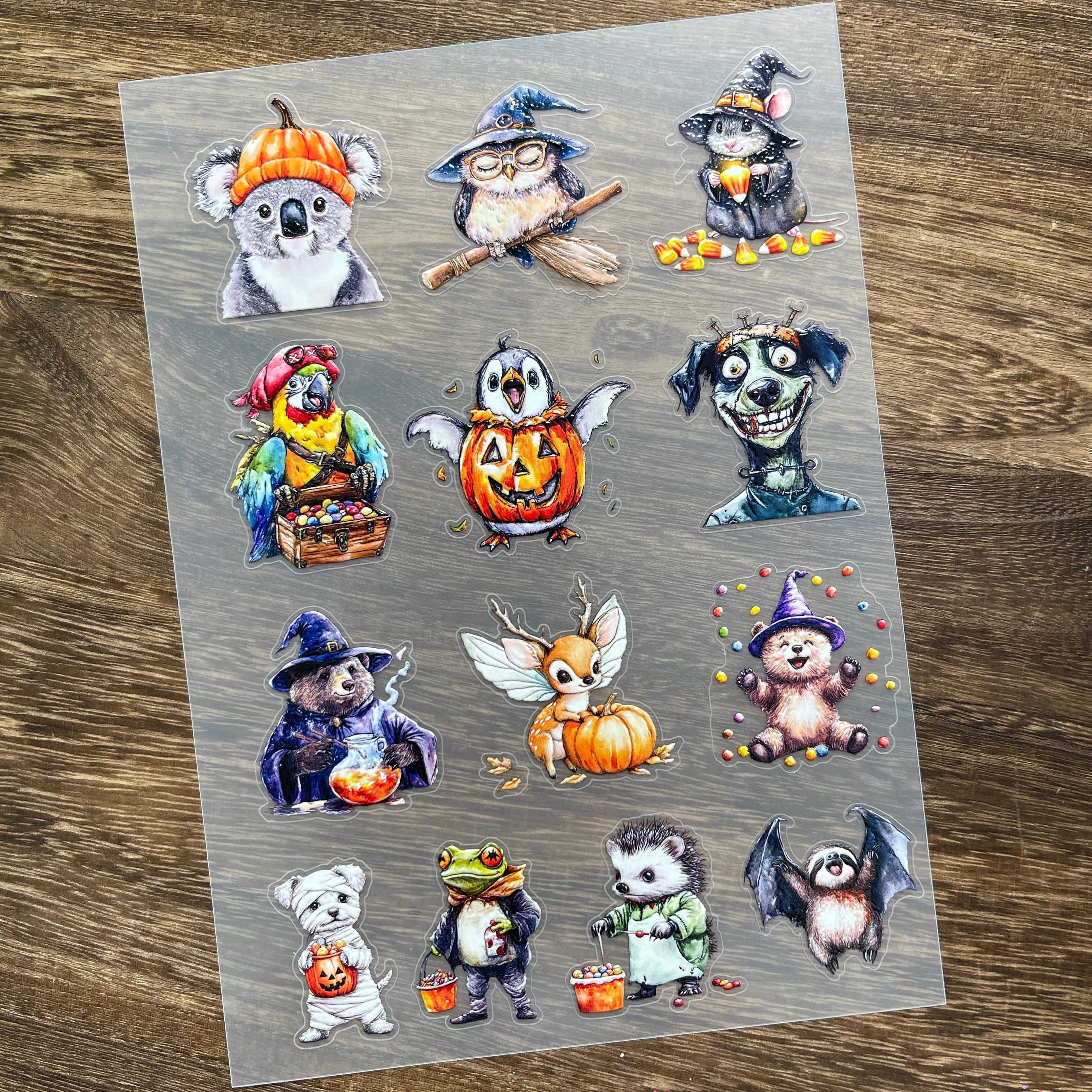 3D Halloween animals PET Stickers 1pcs