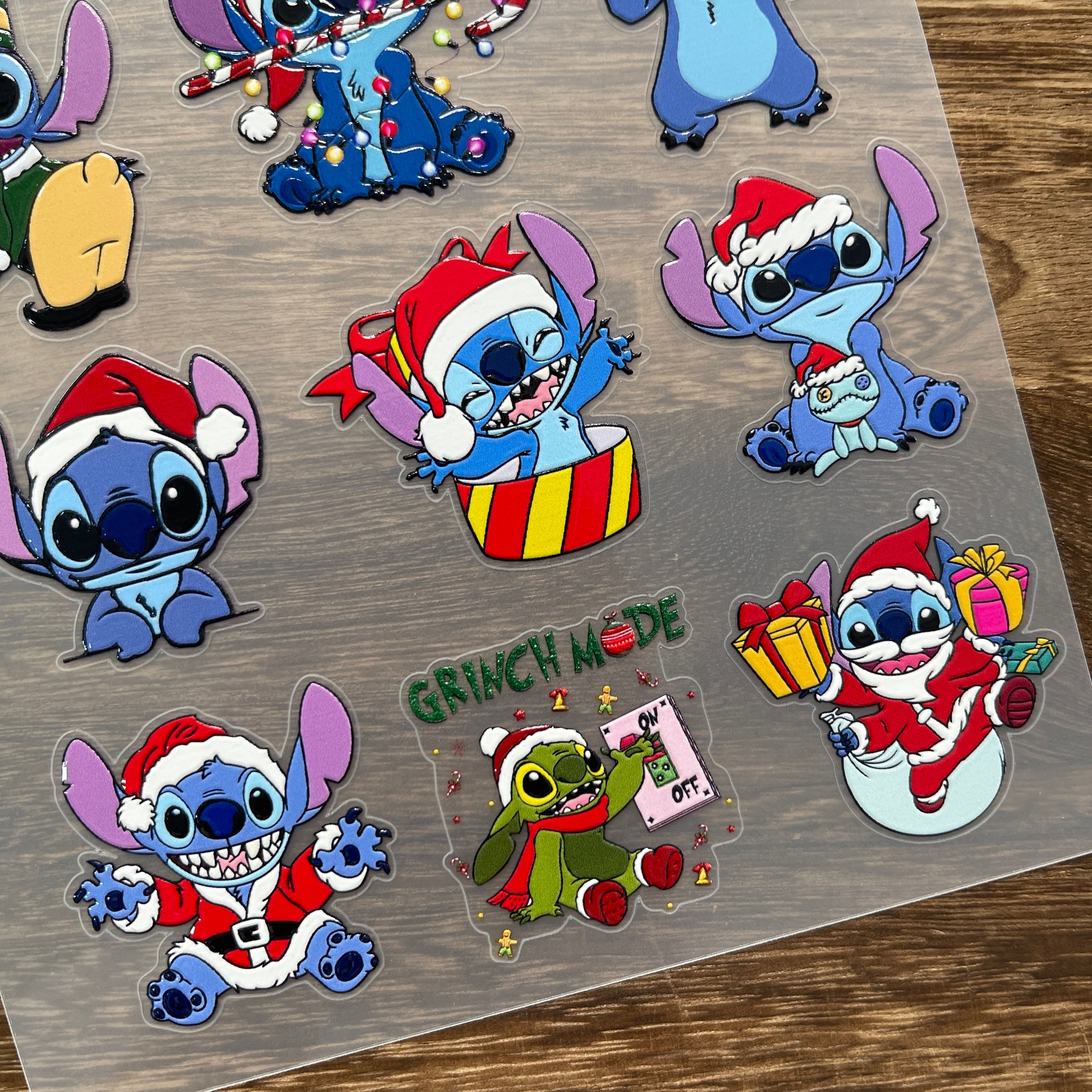 3D Christmas Stitch PET Stickers 1pcs