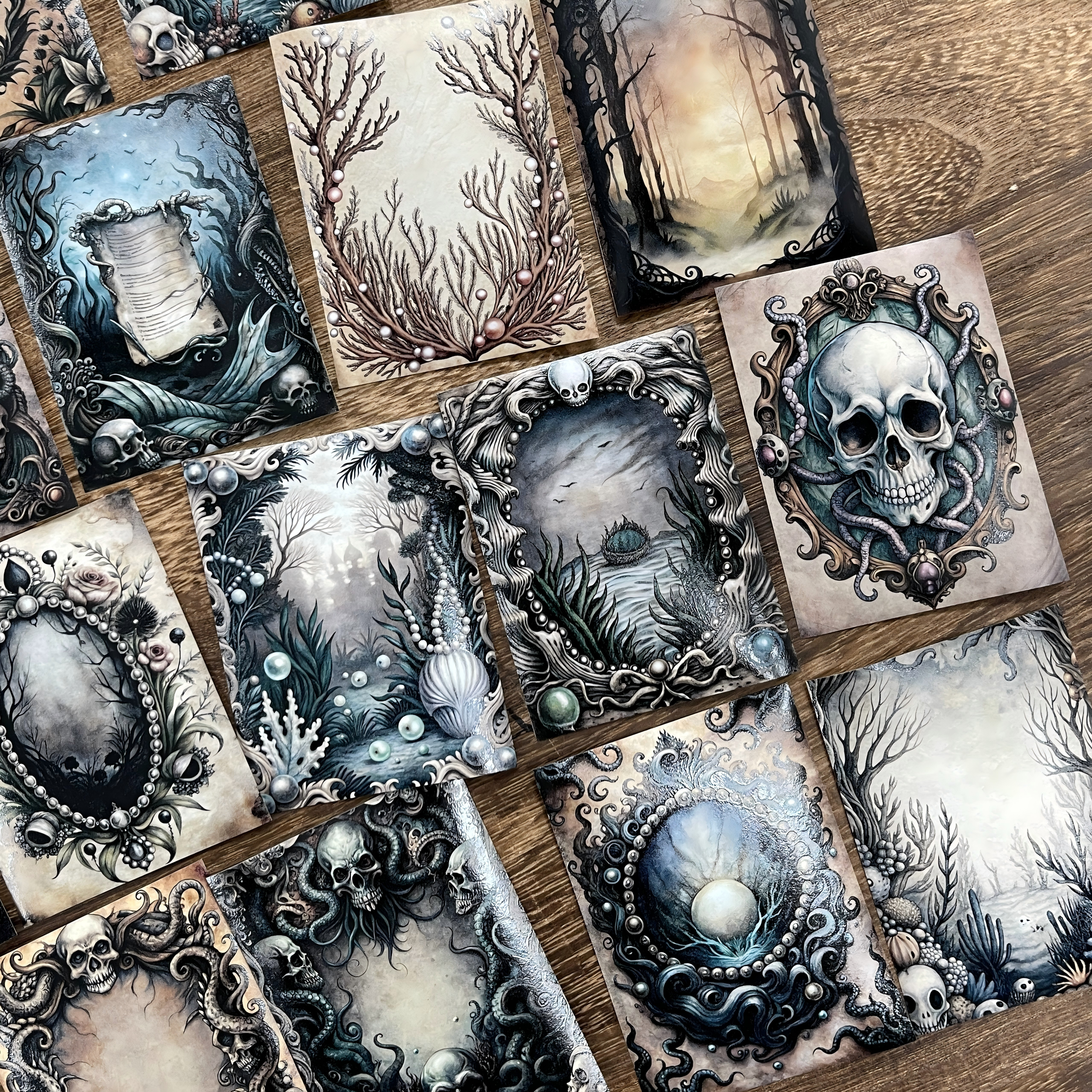 Dark Skull Washi background stickers 1 pack 30 Pcs 6.7*9 cm