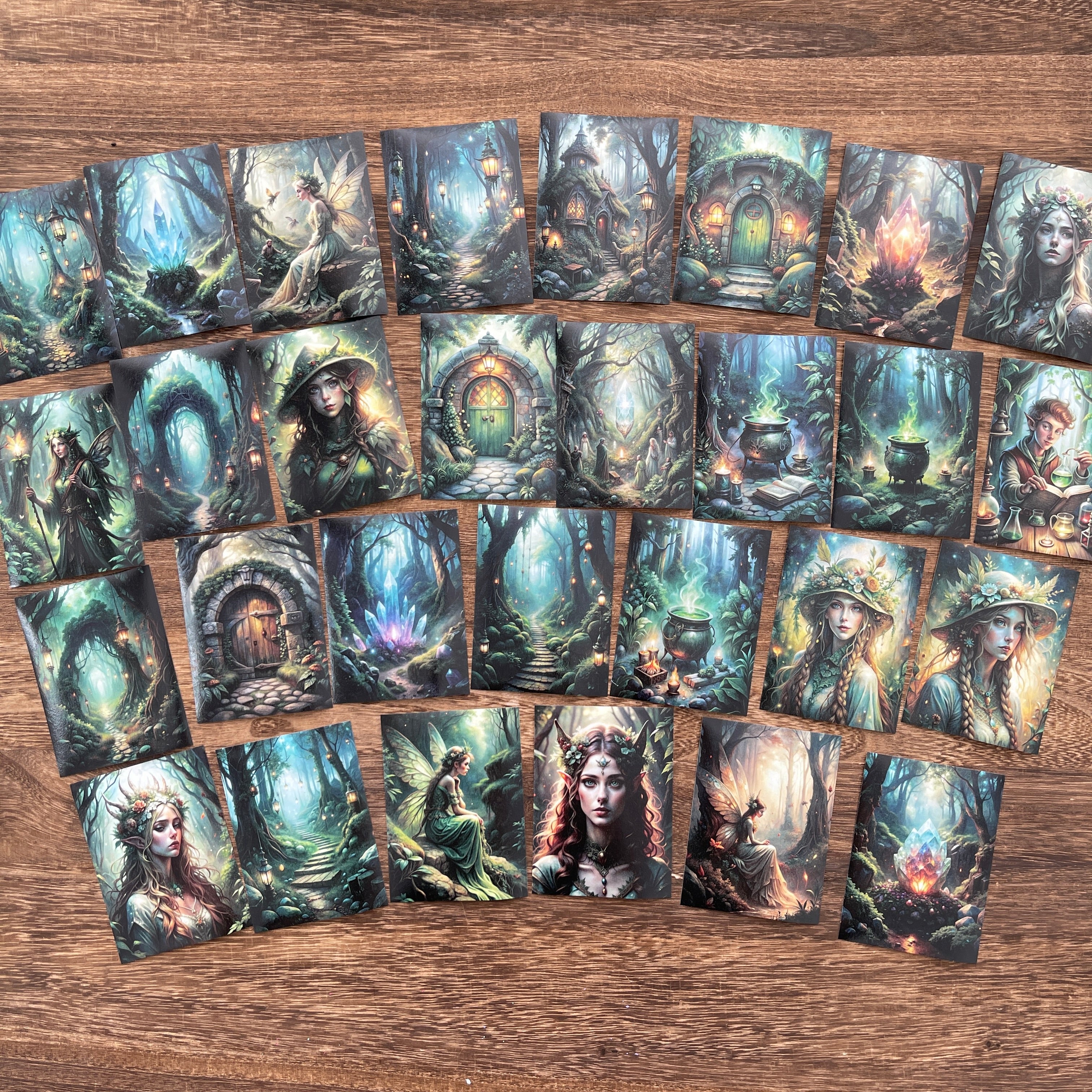 Forest elves Washi background stickers 1 pack 30 Pcs 6.7*9 cm