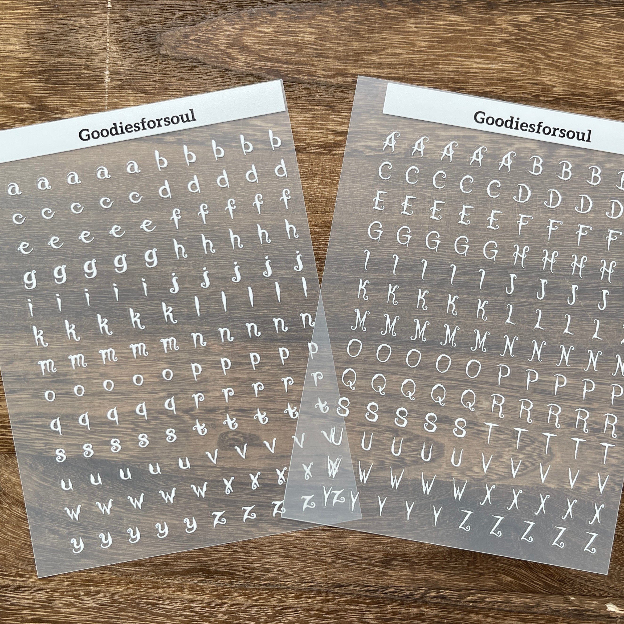 White Small spooky letter sticker *can be stored in A5 binder