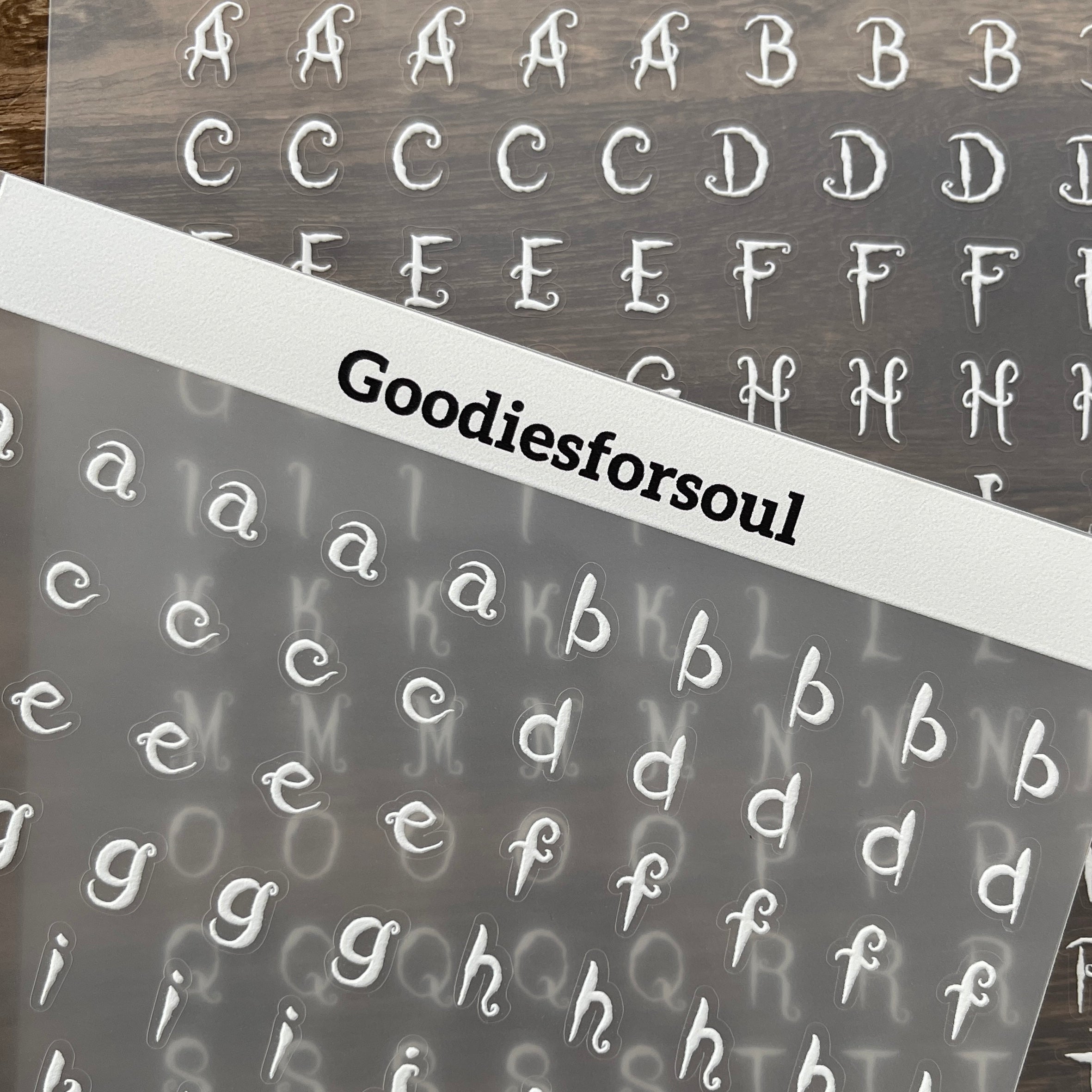 White Small spooky letter sticker *can be stored in A5 binder