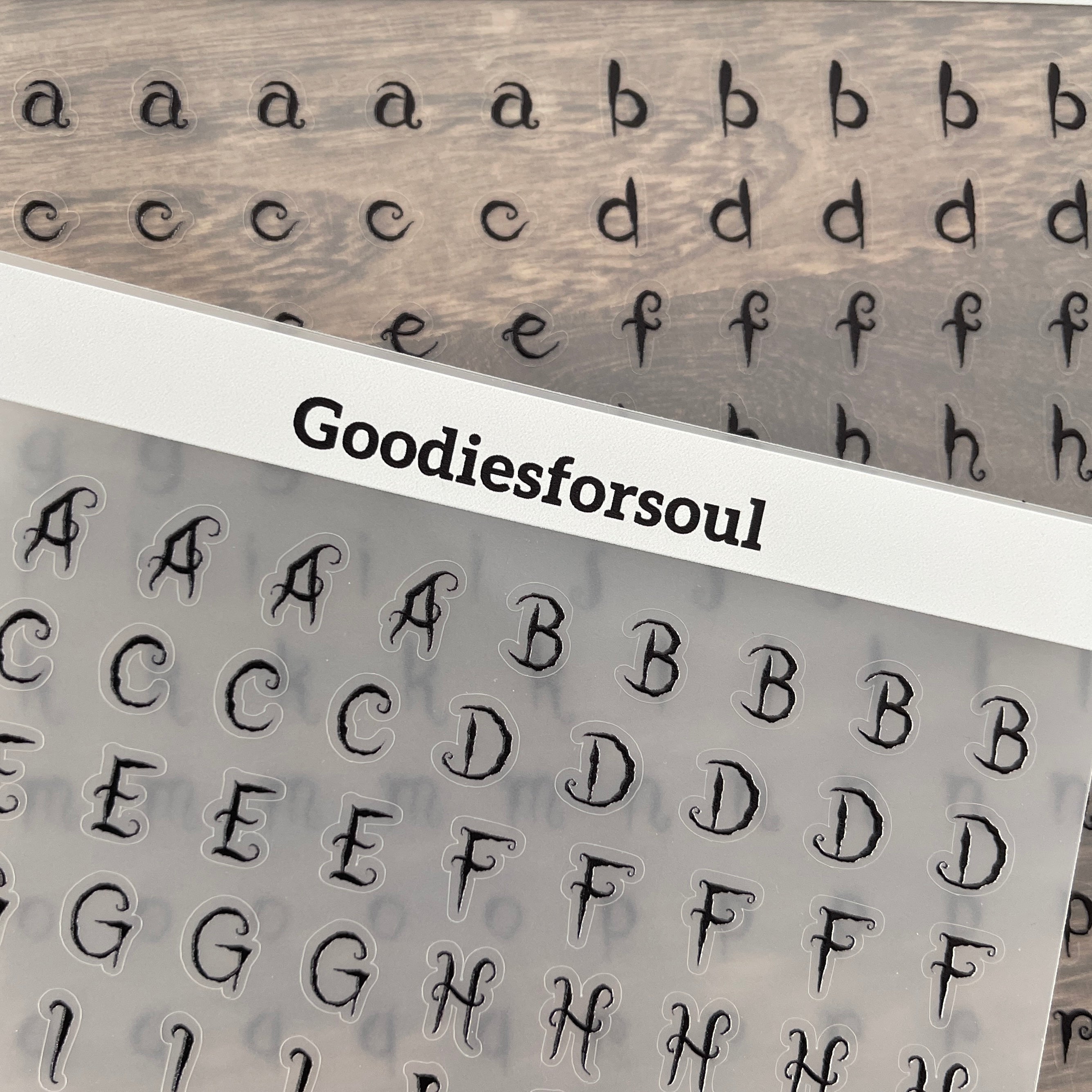 Black Small spooky letter sticker *can be stored in A5 binder