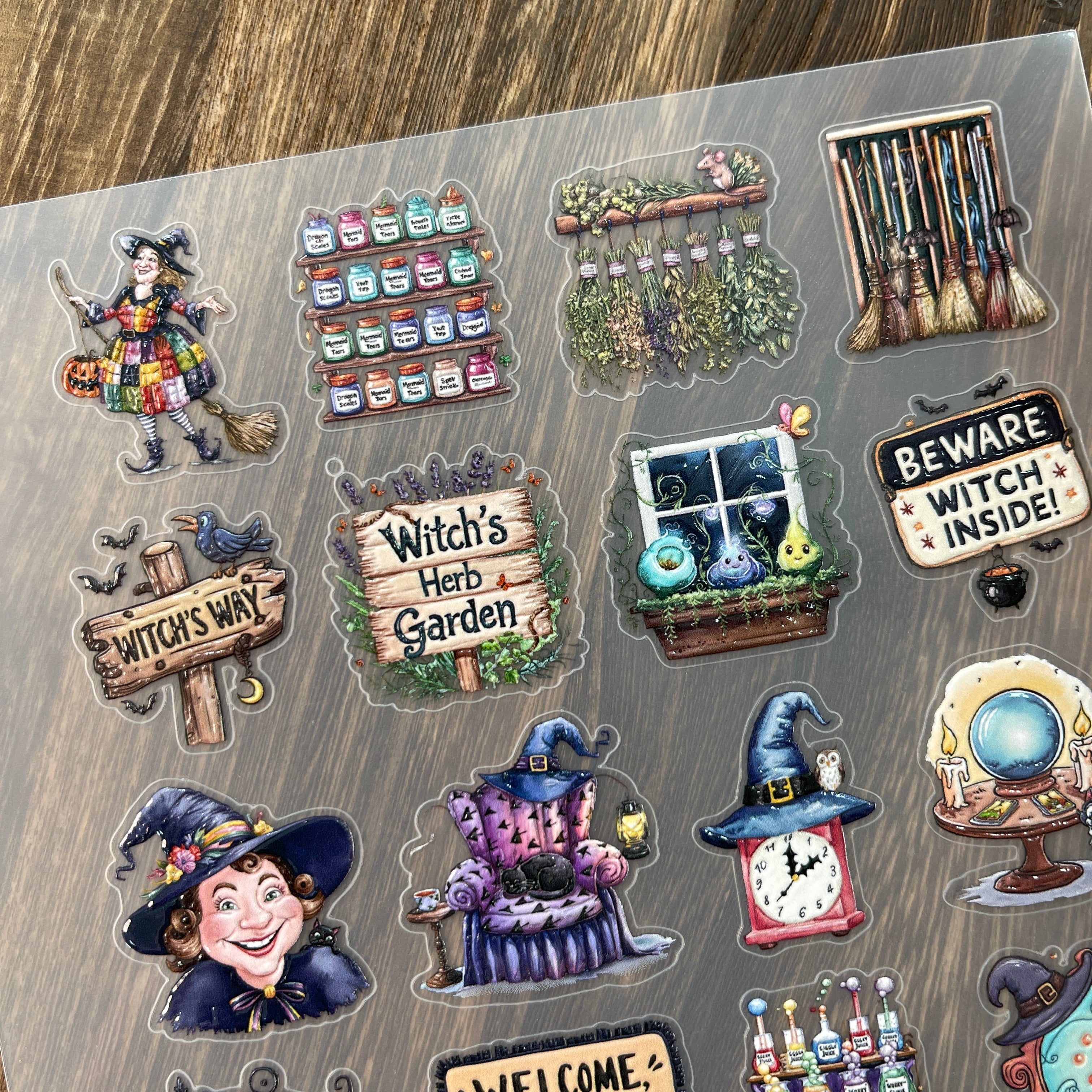 3D House of Witches PET Stickers 1pcs