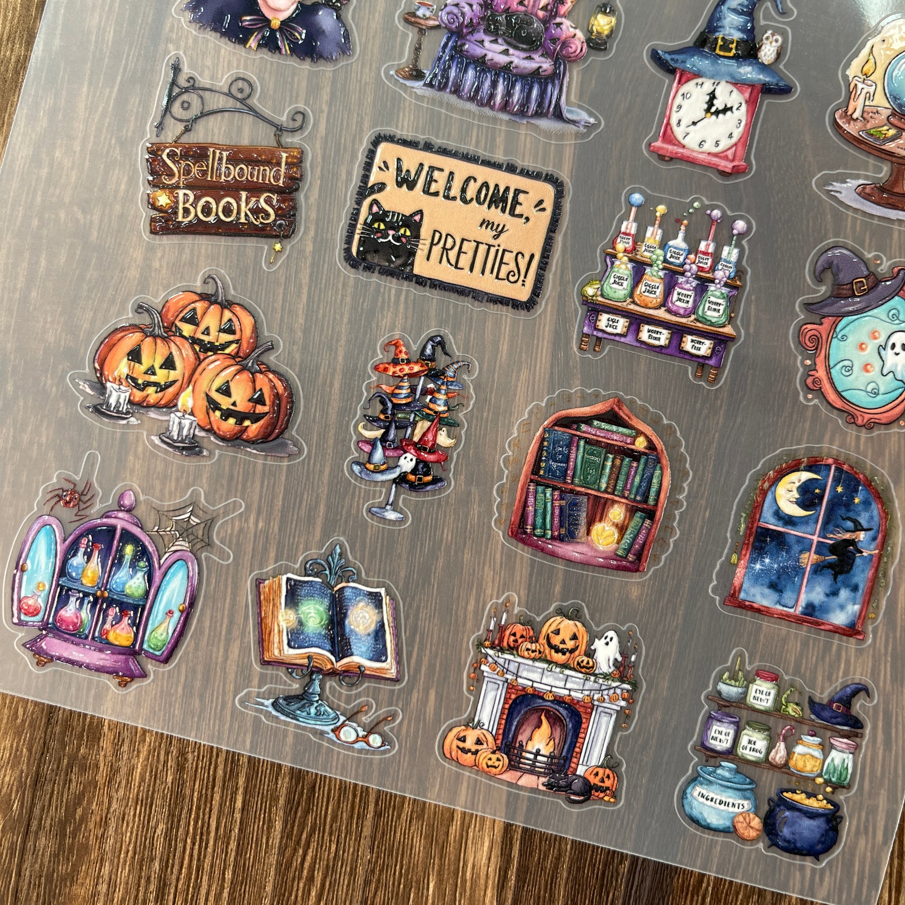 3D House of Witches PET Stickers 1pcs