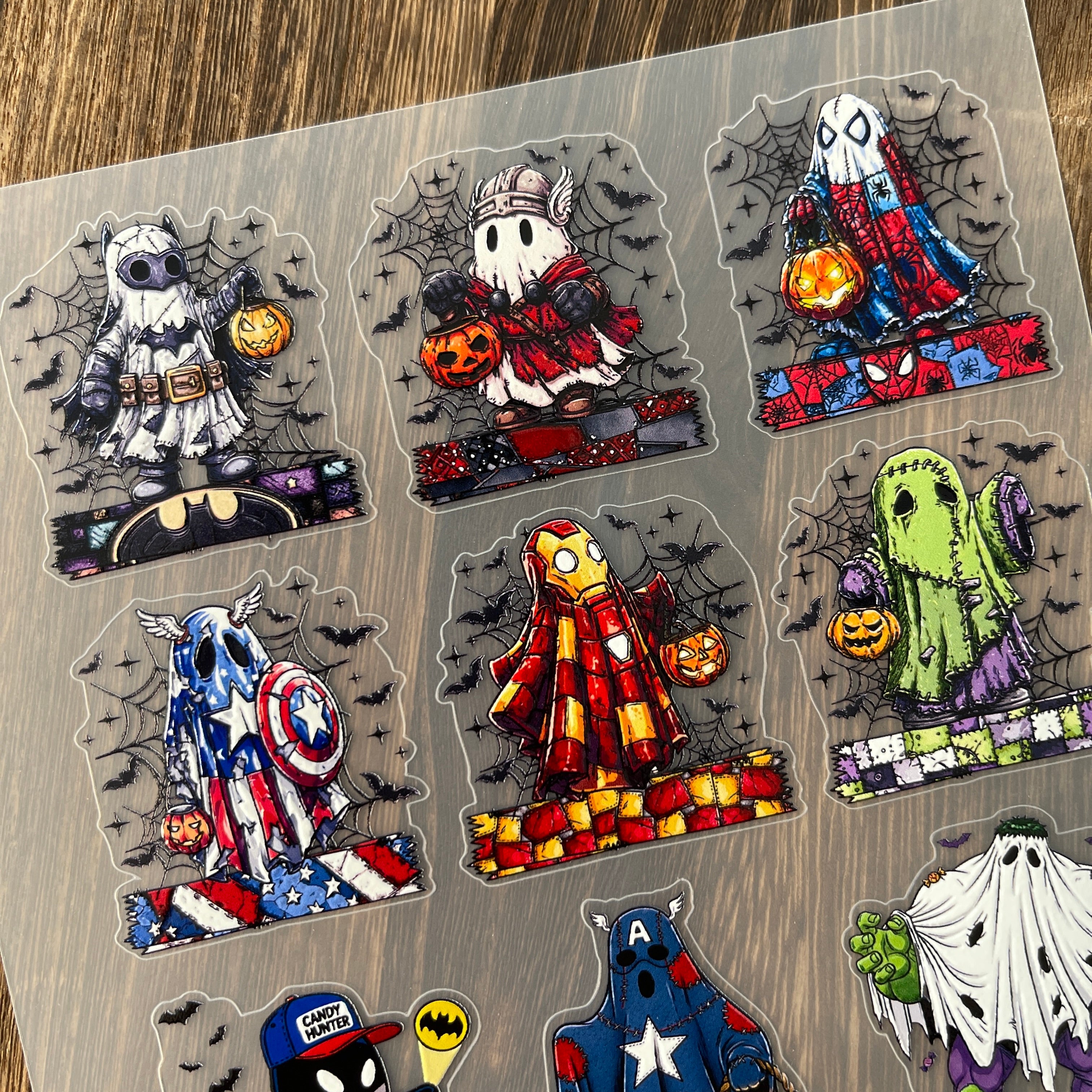 3D Halloween Marvel Heroes PET Stickers 1pcs