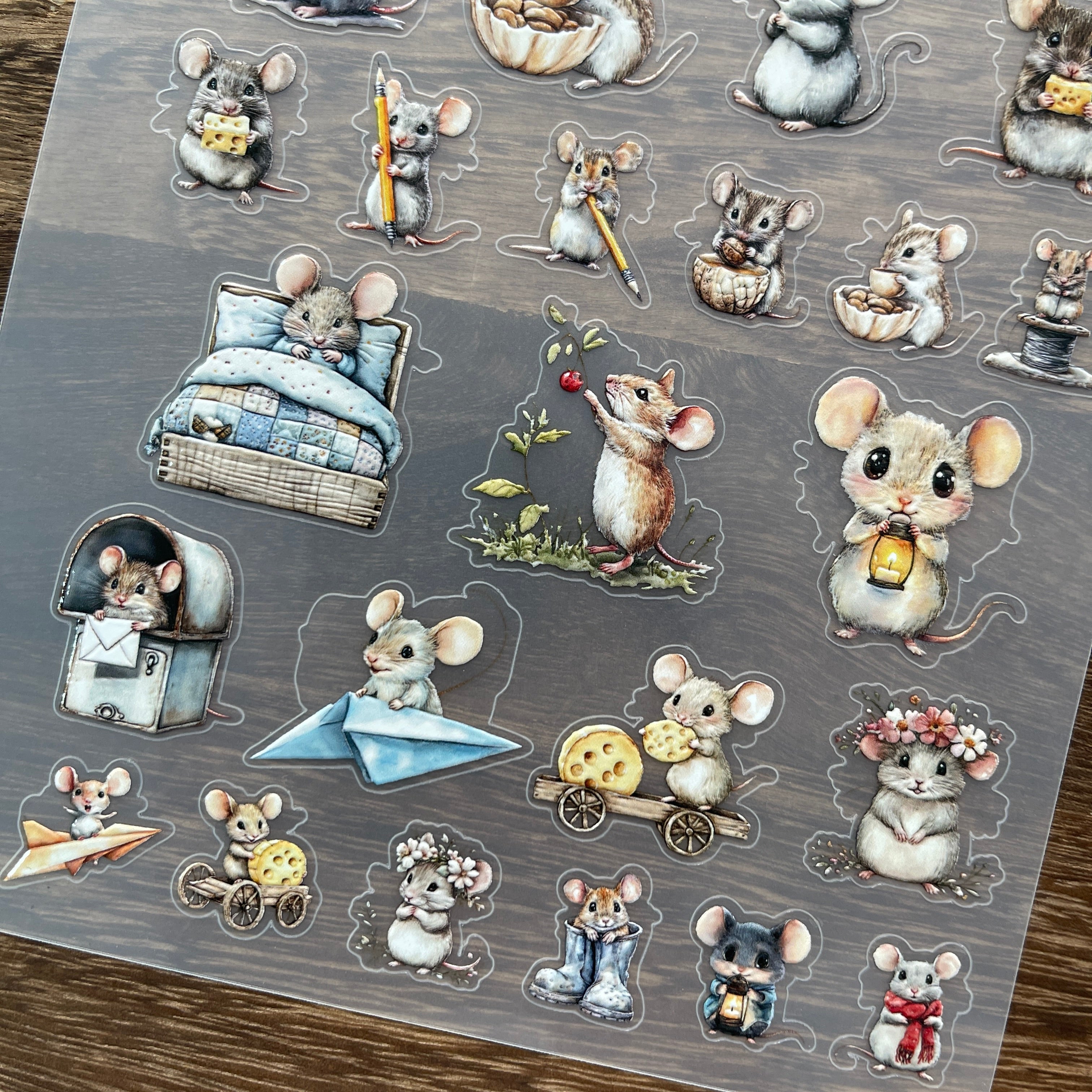 3D Cute mouse PET Stickers 1pcs